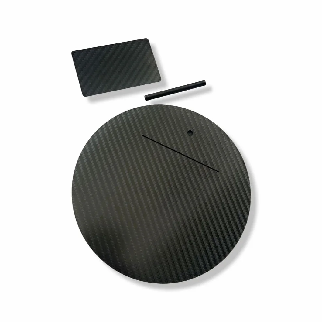 M&M Smartek Set XXL piatti carbonio EC carta credito tubo fibra carbonio nero 18x18cm