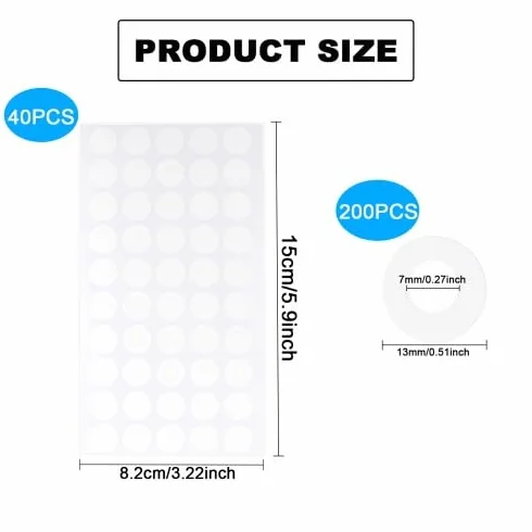 Etichette Adesive Rinforzi per Fori 2000 Pezzi, Salvabuchi Fogli Anelli Trasparenti, 13mm Esterno 6,5mm Interno