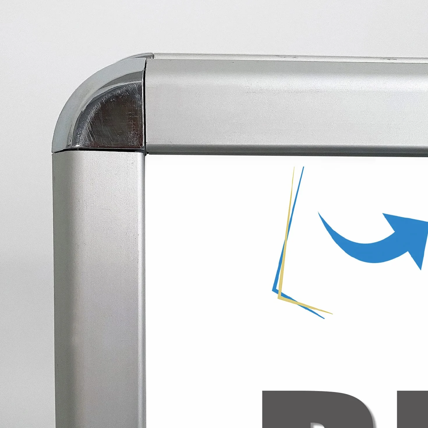 DisplayLager, qualità danese – Cavalletto pubblicitario dal bordo in alluminio con 2 pannelli in APET per 2 poster (su entrambi i lati), resistente alle intemperie, per marciapiedi (A1)