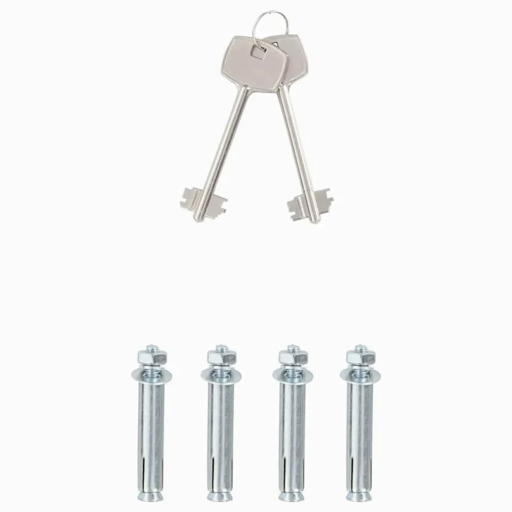 Cassetta di sicurezza in acciaio grigio scuro con serratura, 35 x 25 x 25 cm, per home office, armadietto di protezione con ancoraggio a terra, cassetta portadocumenti, cassetta portachiavi