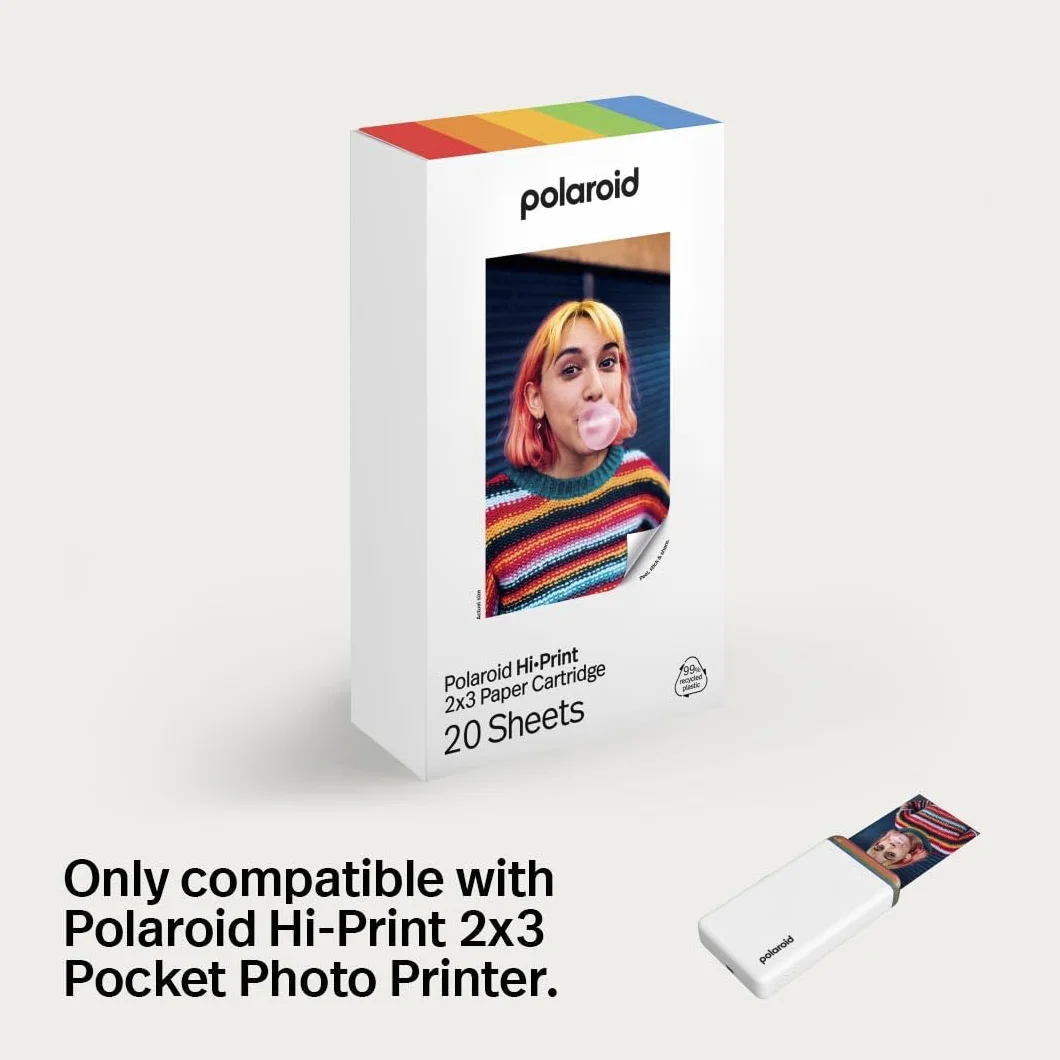 Polaroid Carta Hi-Print 2x3 (20 fogli) Cartuccia
