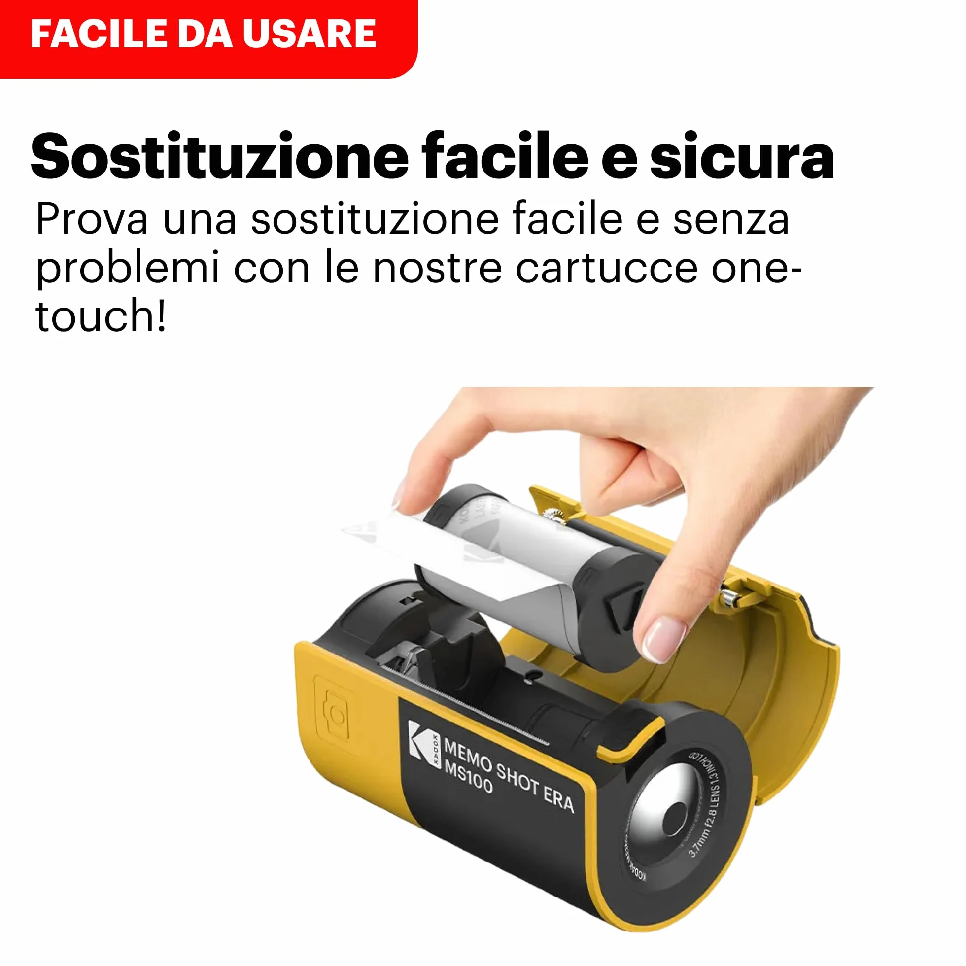 KODAK Memo Shot ERA Fotocamera Digitale Istantanea e Stampante per Etichette, Bianca