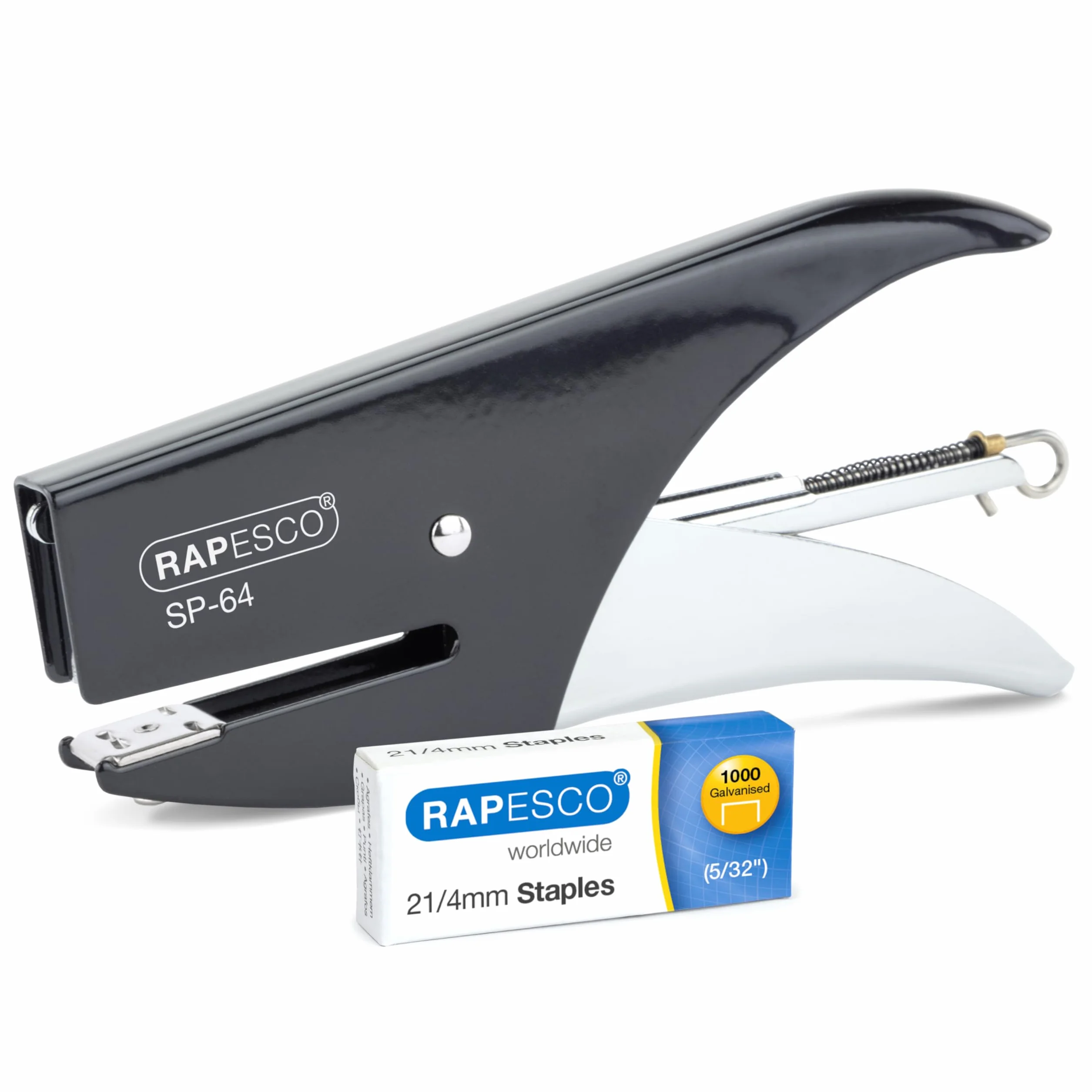 Rapesco SP-64 Cucitrice a Pinza 21/4 mm, 1000 Punti, 12 Fogli, Nero