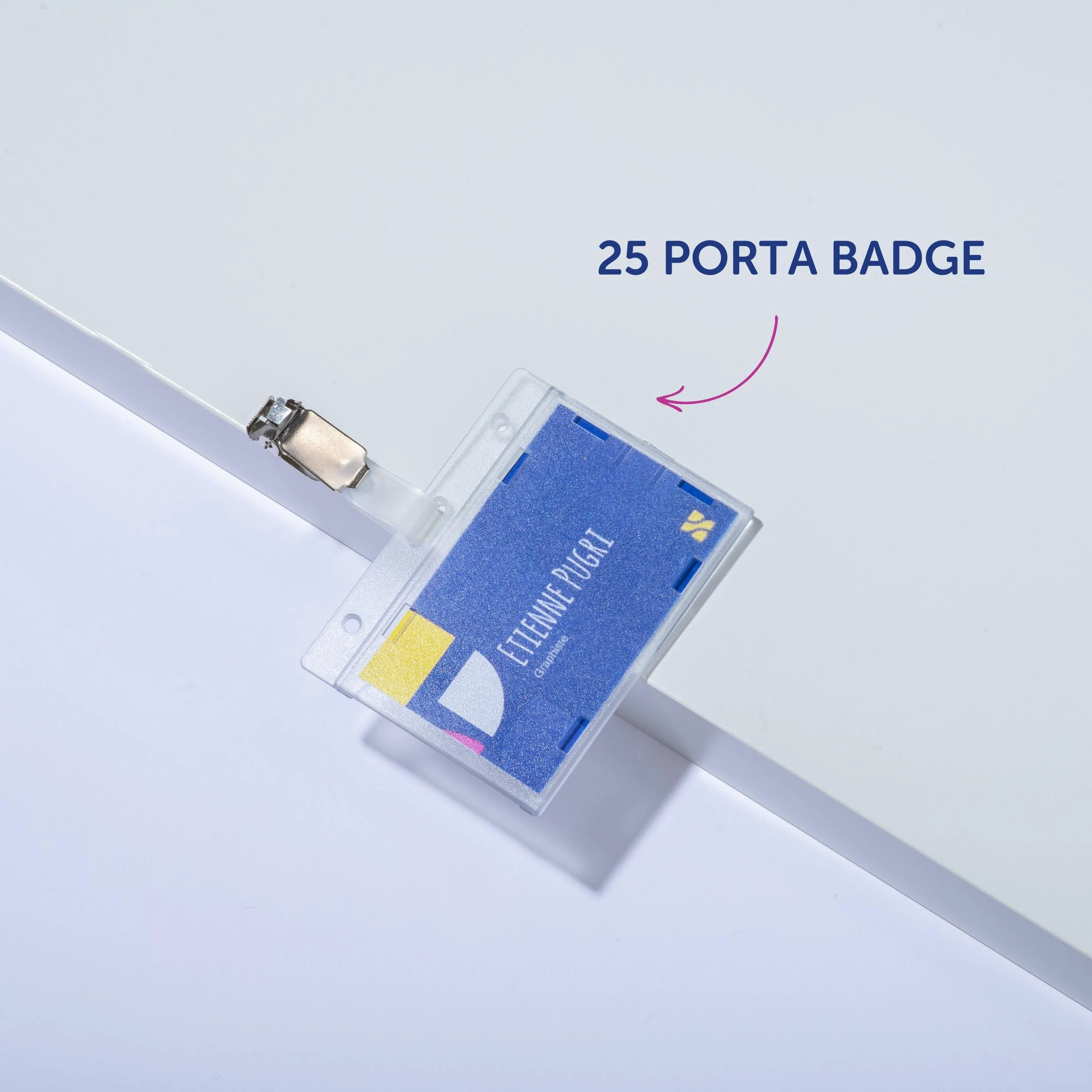 Avery Italia 4826 Porta Badge di Sicurezza per Eventi Rigidi con Clip 54x85mm, 25 Pezzi-Adatti per Eventi, Accessi e Identificazione del Personale