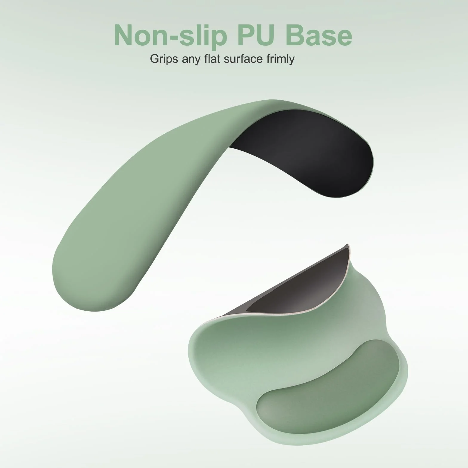 MOSISO Supporto Poggiapolsi Tappetino Mouse Ergonomico Curvo Non-Slip Memory Foam Verde Antico