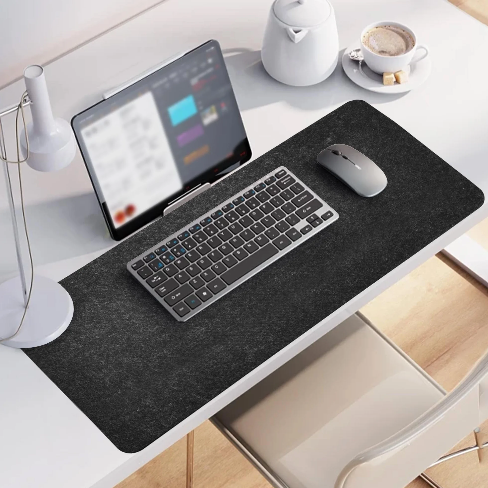 Sottomano da Scrivania in Feltro 100x40cm Tappetino Mouse Grande Antiscivolo per Laptop Mouse Tastiere