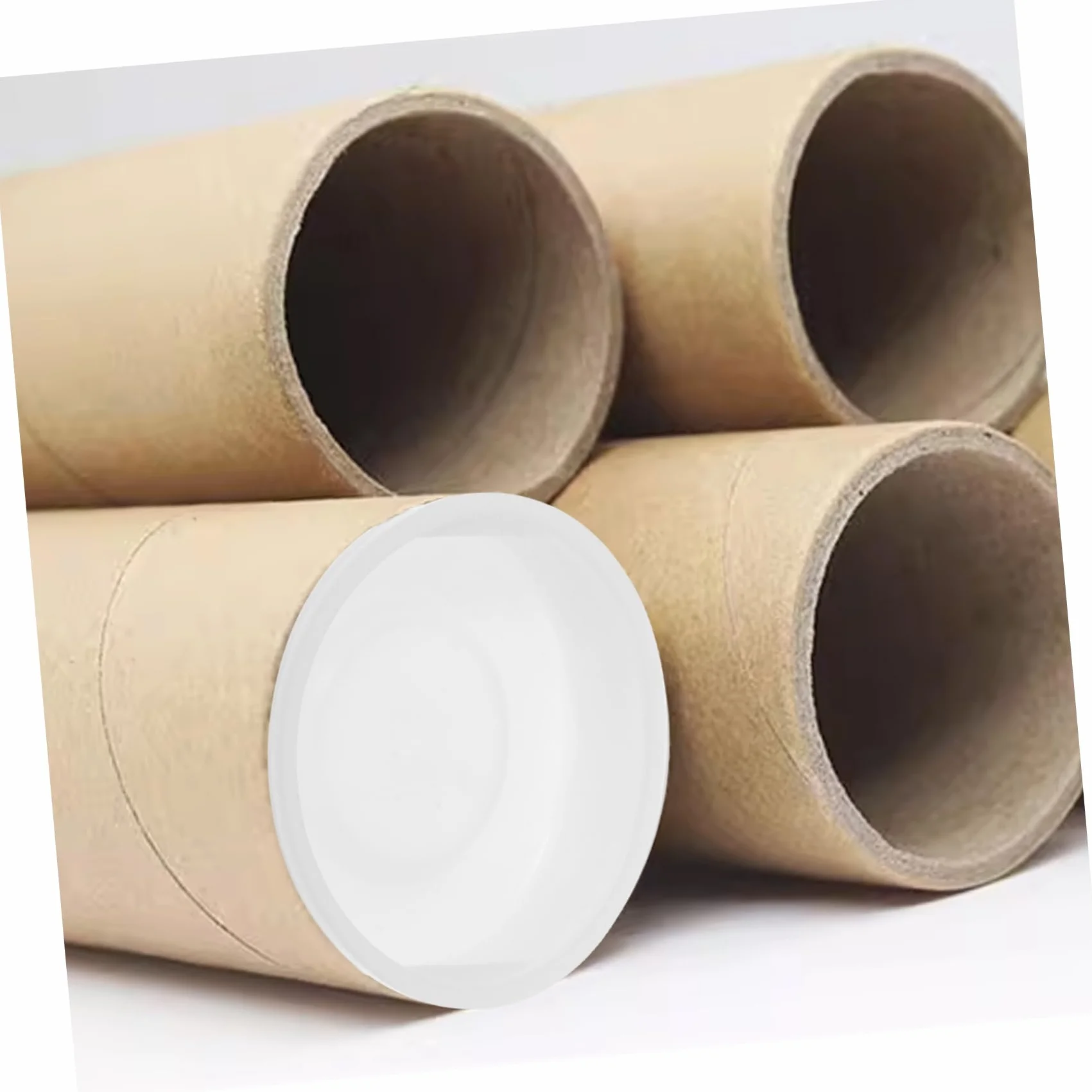 Tappi Terminali per Tubi di Carta Kraft 60 mm 20 Pezzi Plastica Bianca Cappucci Protettivi per Spedizione