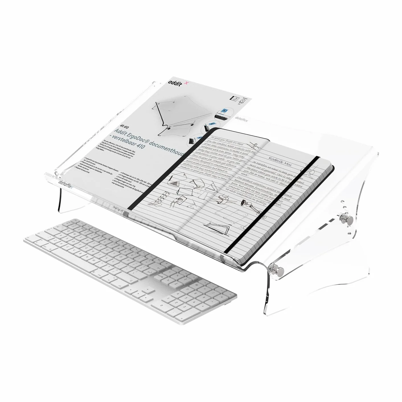 Dataflex Addit ErgoDoc Porta Documenti Regolabile 410 Acrilico trasparente A3 6 kg