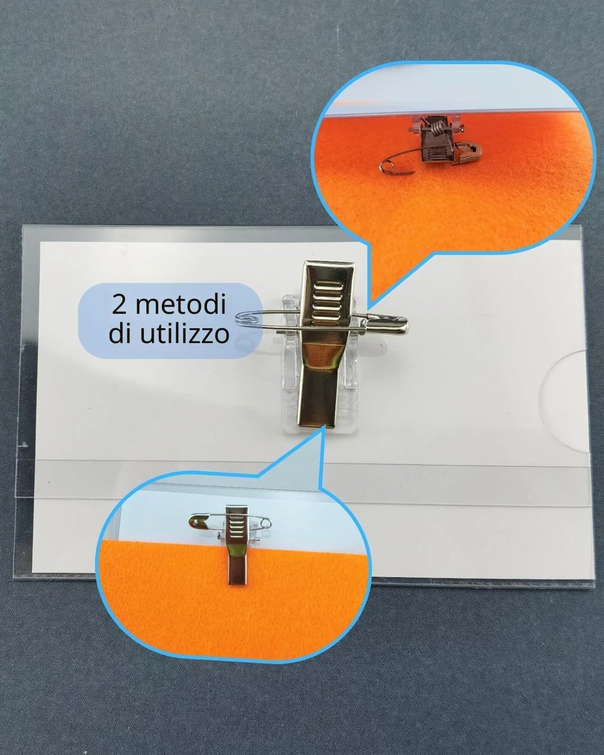 Porta Badge in Plastica Trasparente 90mm x 56mm Clip Orizzontale 24 Pezzi