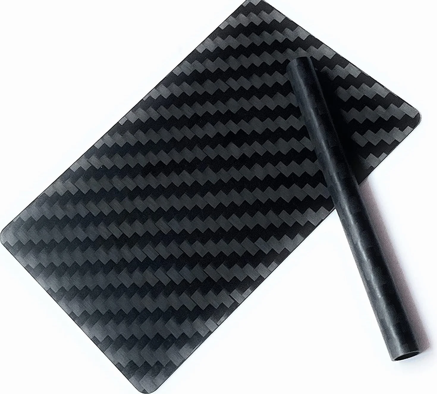 M&M Smartek Set XXL piatti carbonio EC carta credito tubo fibra carbonio nero 18x18cm