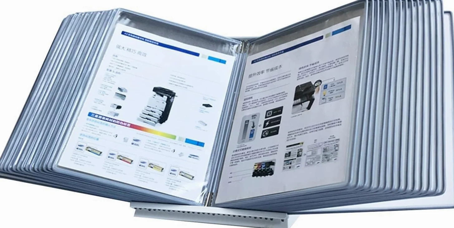 Supporto per documenti da scrivania per riferimento e display, formato A4, con 30 tasche per lettere facili da caricare, colori assortiti (colore: F)