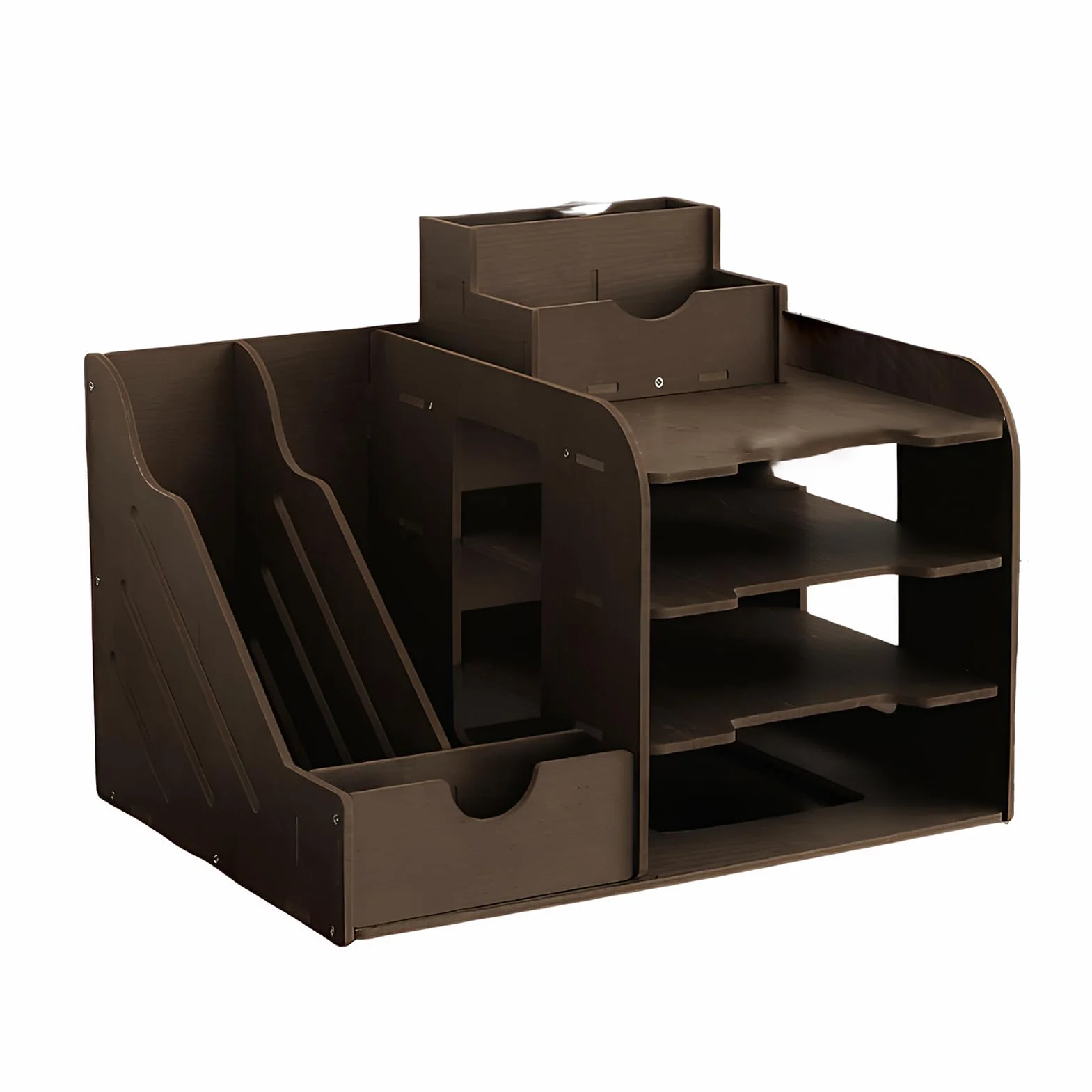 Offerte di forniture per insegnanti, Noce nera, Portadocumenti 4x2 | portadocumenti e portapenne, cassetti per organizer da scrivania, prodotti di carta per ufficio
