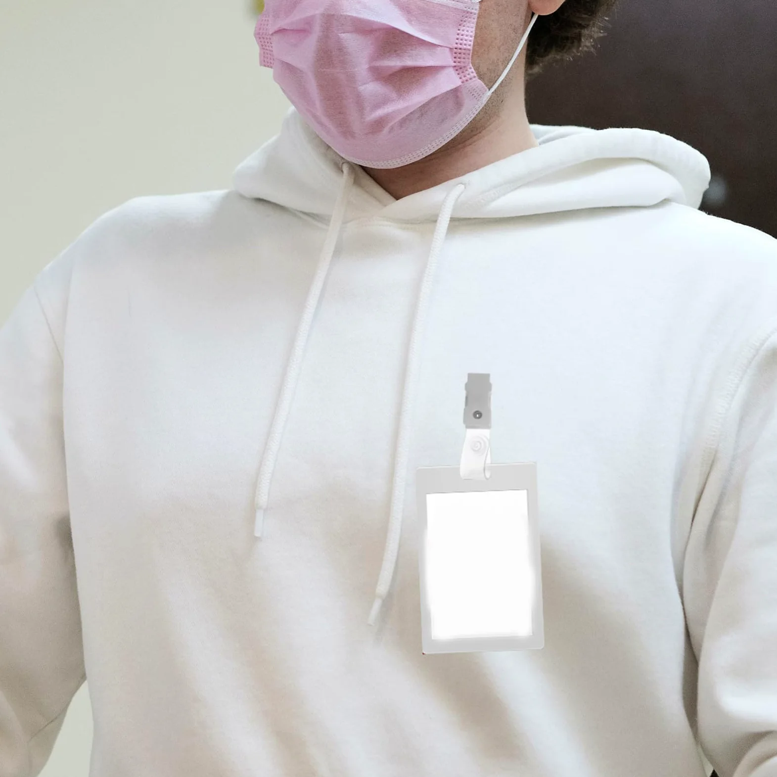 VILLCASE 100 Pezzi Clip Porta Badge in Pvc Bianco, Clip Resistente e Non Facile da Deformare per Porta Tesserino, Design Semplice e Delicato per Ufficio e Lavoro