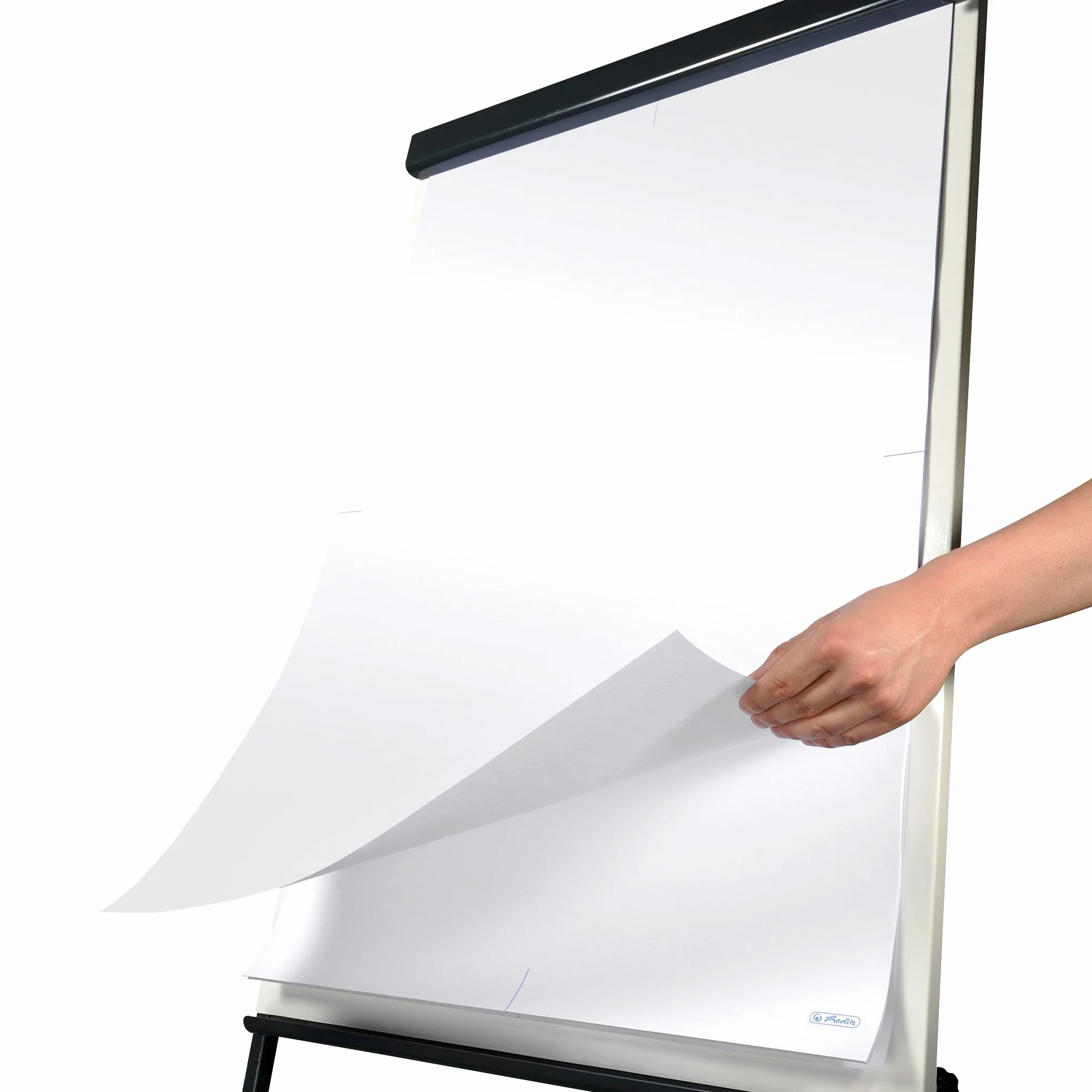 Herlitz Blocco per lavagna a fogli mobili, 65 x 98 cm, 20 fogli, bianco, 80 g/m² FSC Mix, 5 pezzi