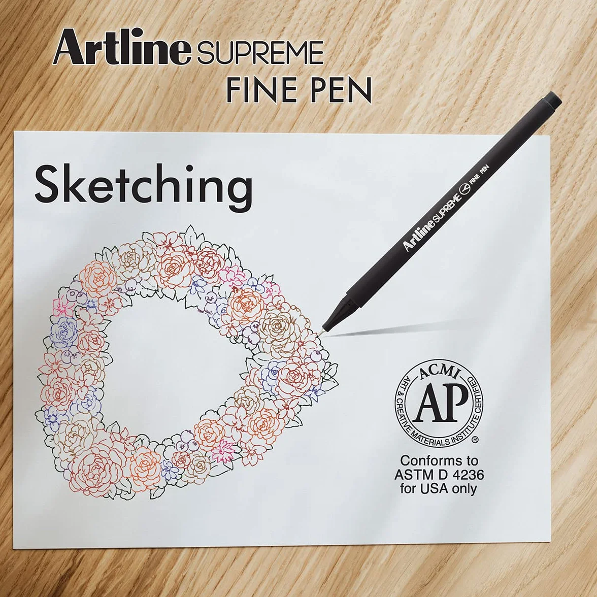 Artline Supreme Fine Penna Fineliner 0.4 mm Colori Vivaci Confezione