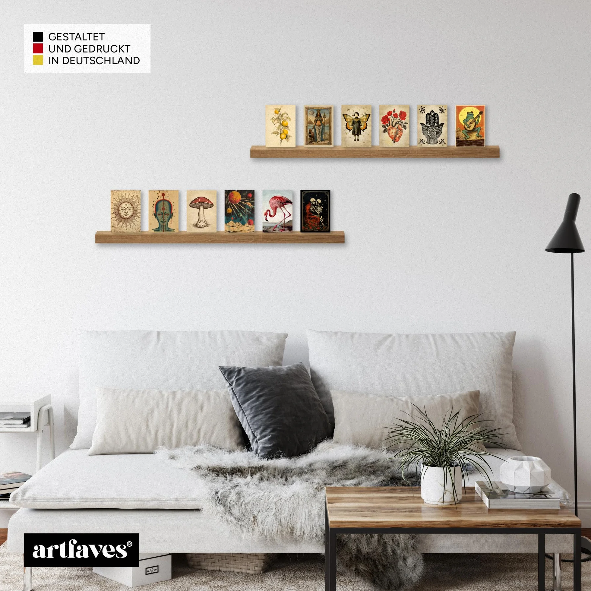 ARTFAVES Set di cartoline Tarocchi vintage I 30 diverse cartoline DIN A6