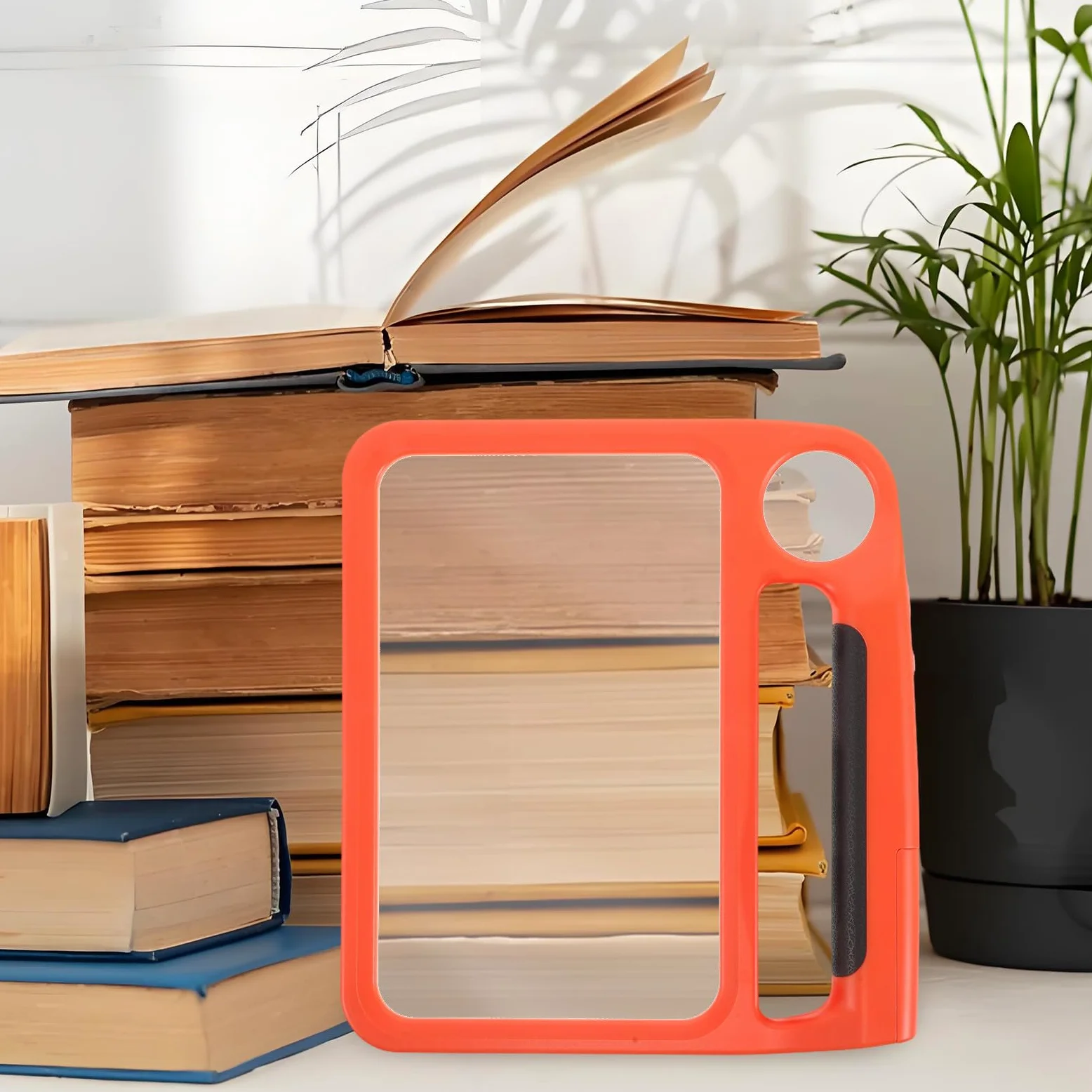 Lente d Ingrandimento Portatile Ingrandimento in Plastica Luce LED Arancione Regolabile 5x10x per Lettura a Casa in Movimento