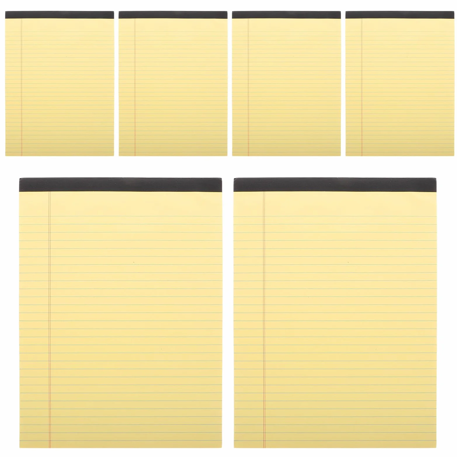 6 Pezzi Blocco Note A4 Giallo con Pagine a Righe e Sezioni per Organizzare Appunti, Carta in Pasta di Legno, per Ufficio e Uso Quotidiano