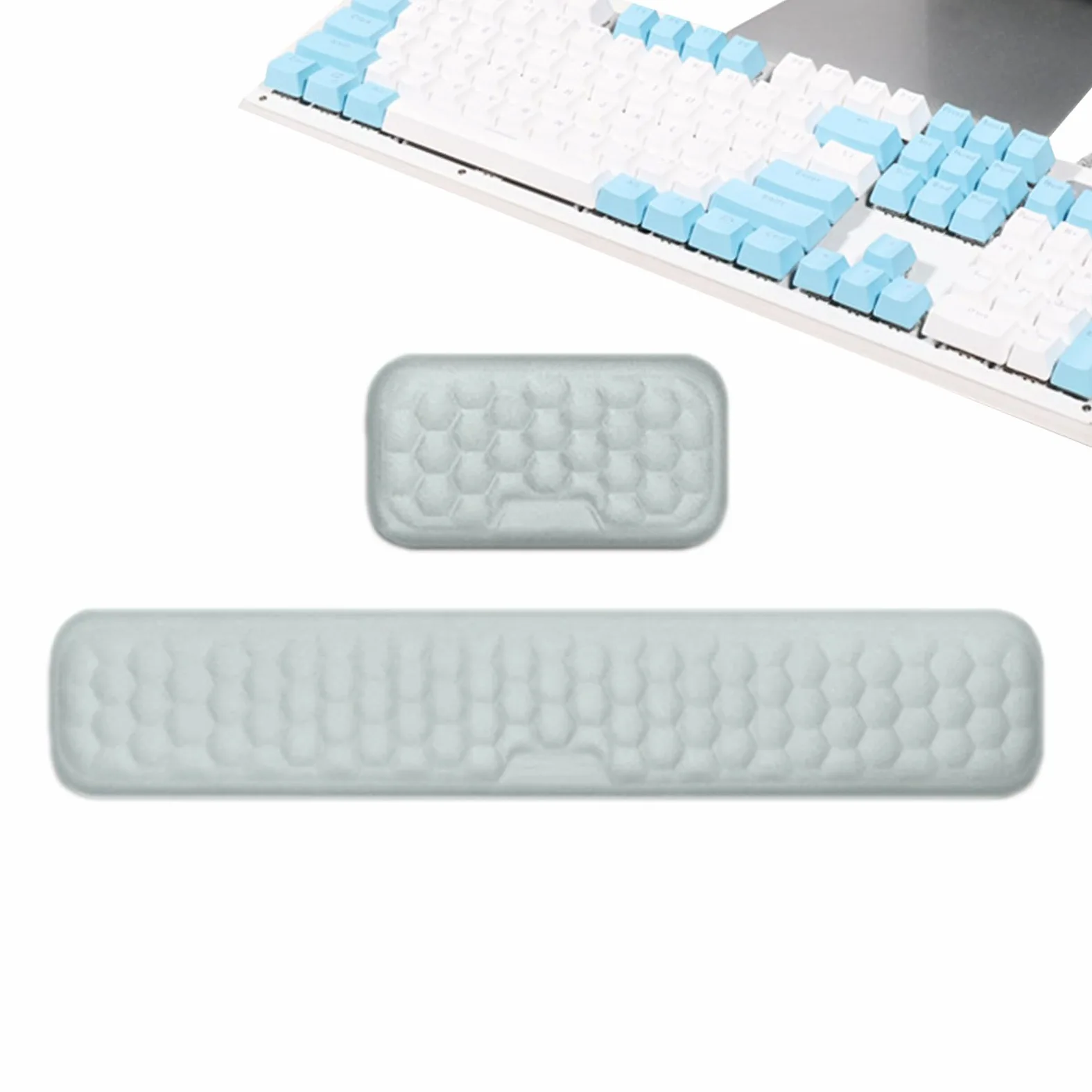 Tappetino di riposo per tastiera e mouse, poggiapolsi per tastiera in | memory foam, 2 pezzi comodo poggiapolsi in memory foam, poggiapiedi ergonomico e,