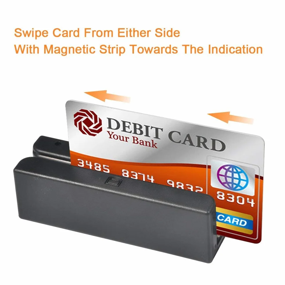 MSR850 Lettore di Schede a Banda Magnetica USB 3 Tracce Mini Mag Hi-Co Swiper