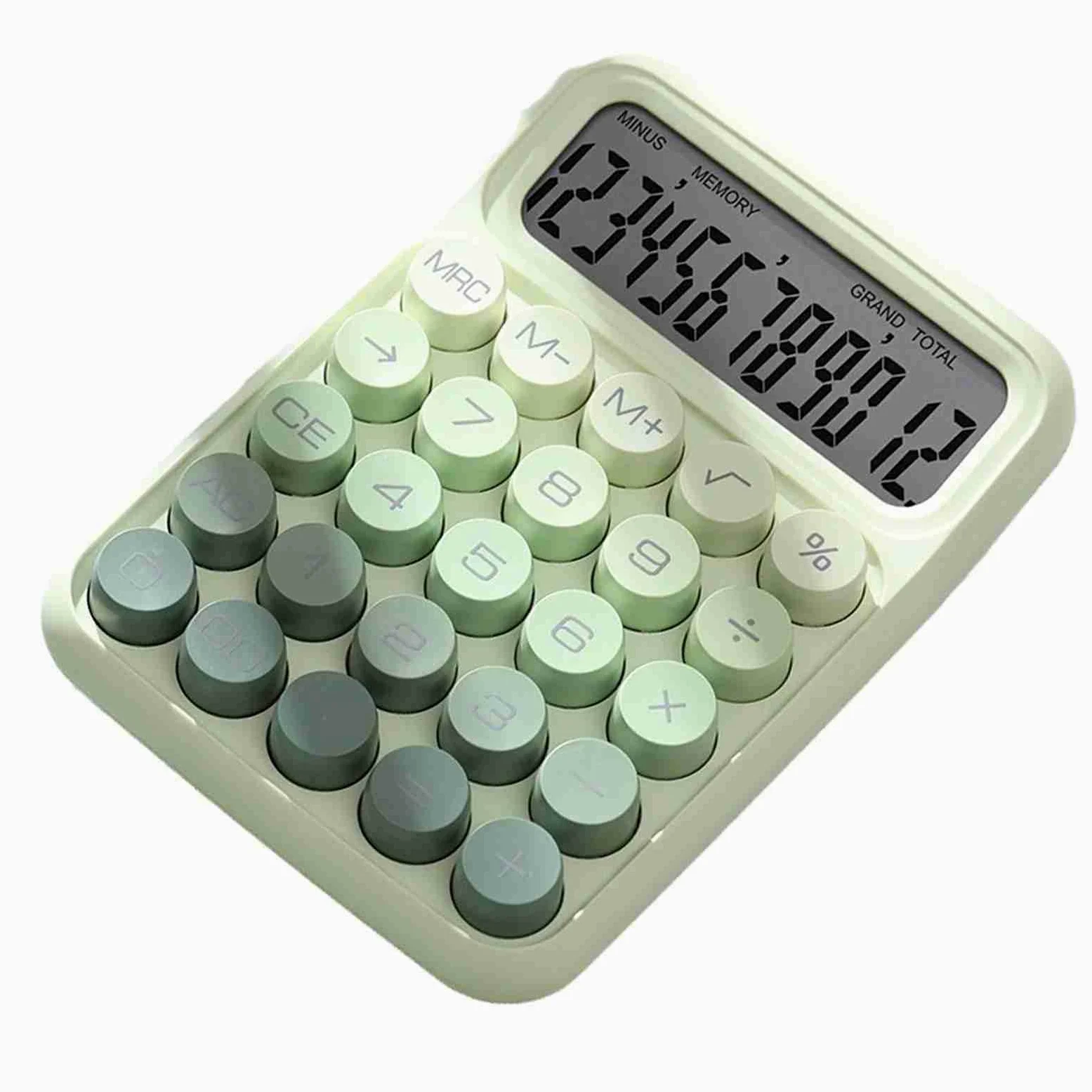 Ejoyous Calcolatrice Tascabile a 12 Cifre con Tasti Grandi, Display (GREEN) | Corpo in Plastica, Calcolatrice per Studenti e Contabili, Uso Ufficio, Batteria AAA Non Inclusa