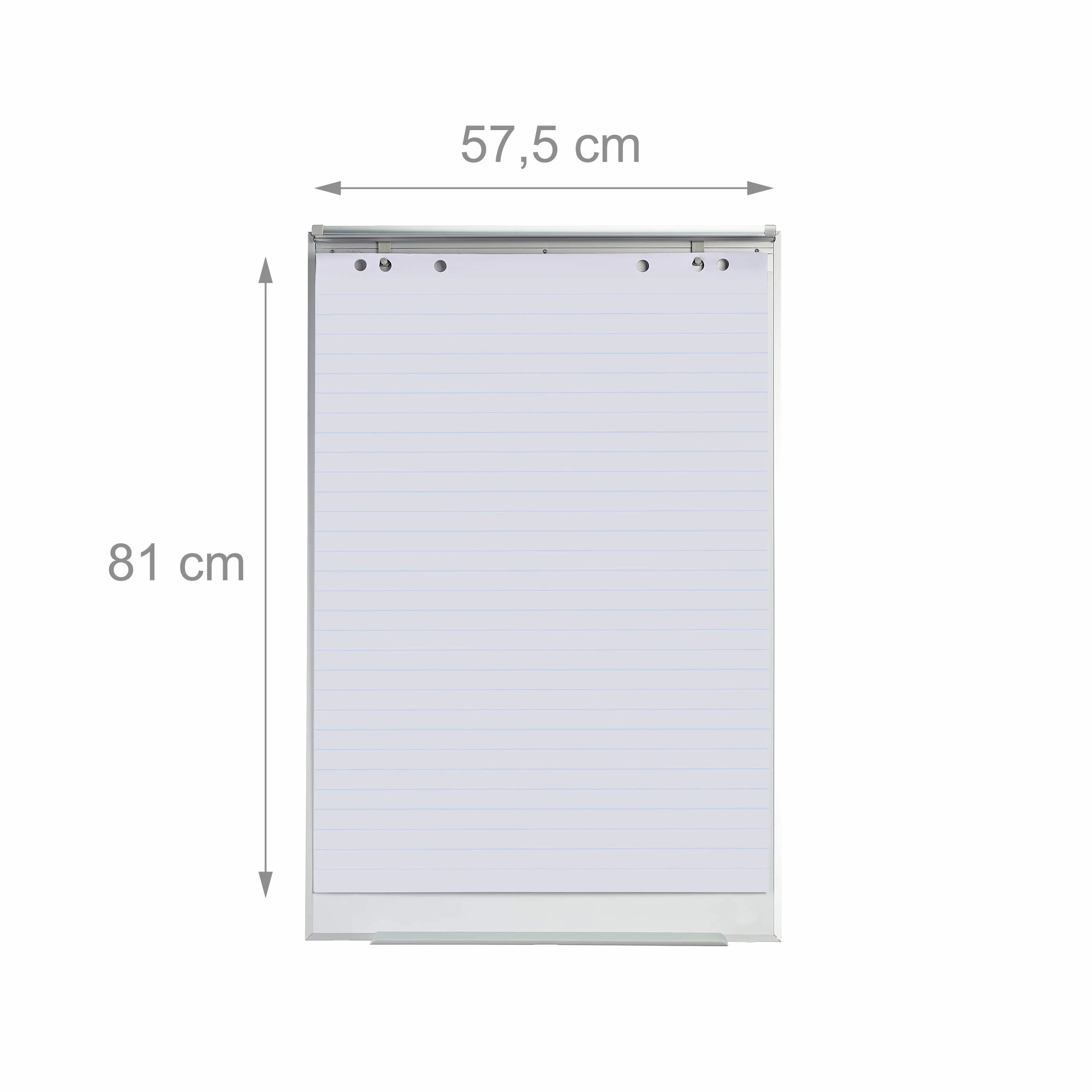 Relaxdays Blocco per Lavagna, 50 Fogli a Righe, Carta per Cavalletto Flip Chart Meeting, 60 g/m², 57,5 x 81 cm, Bianco