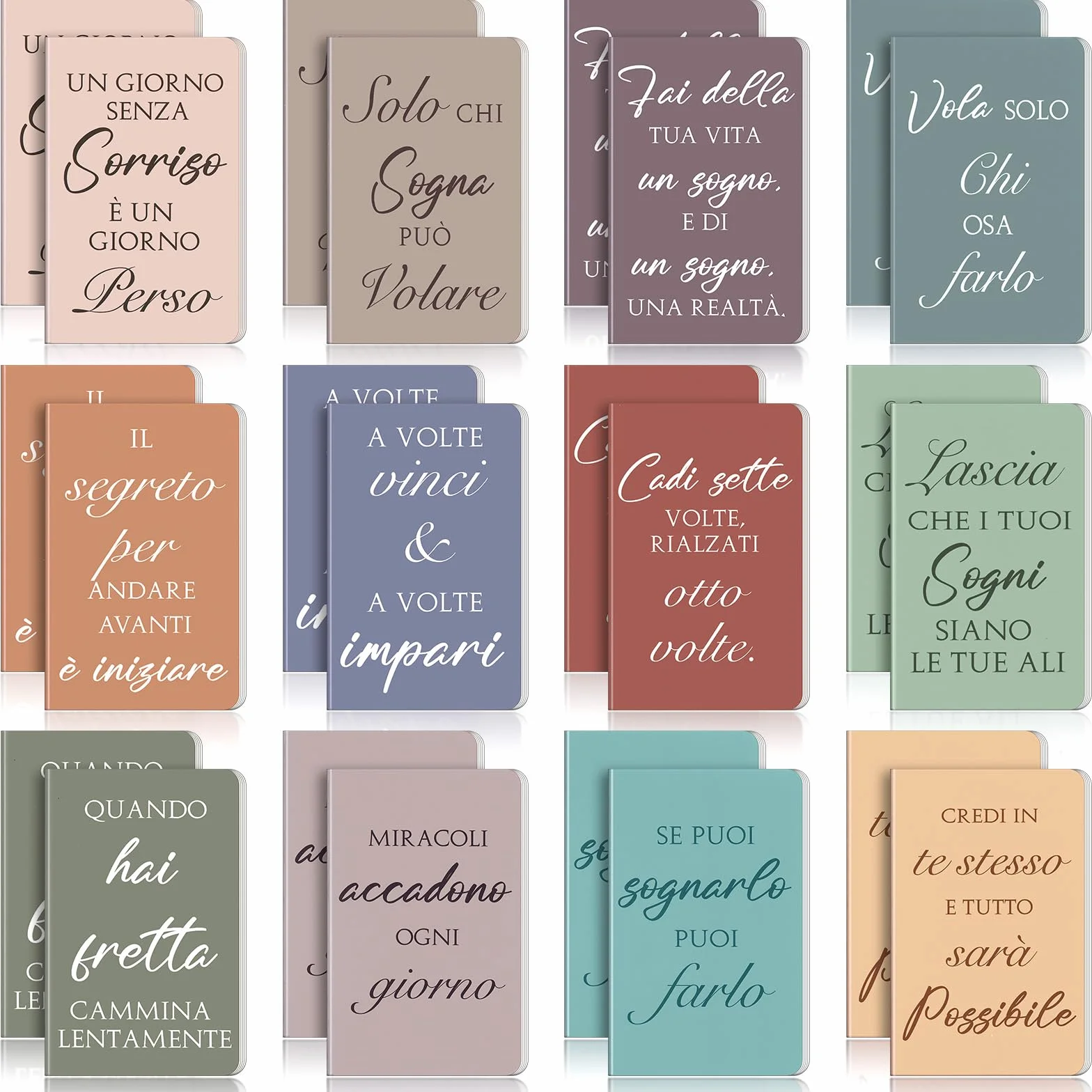 Sinmoe 24 Mini Quaderni Tascabili Originali con Frasi Motivazionali Italiano Regalo Laurea Studenti