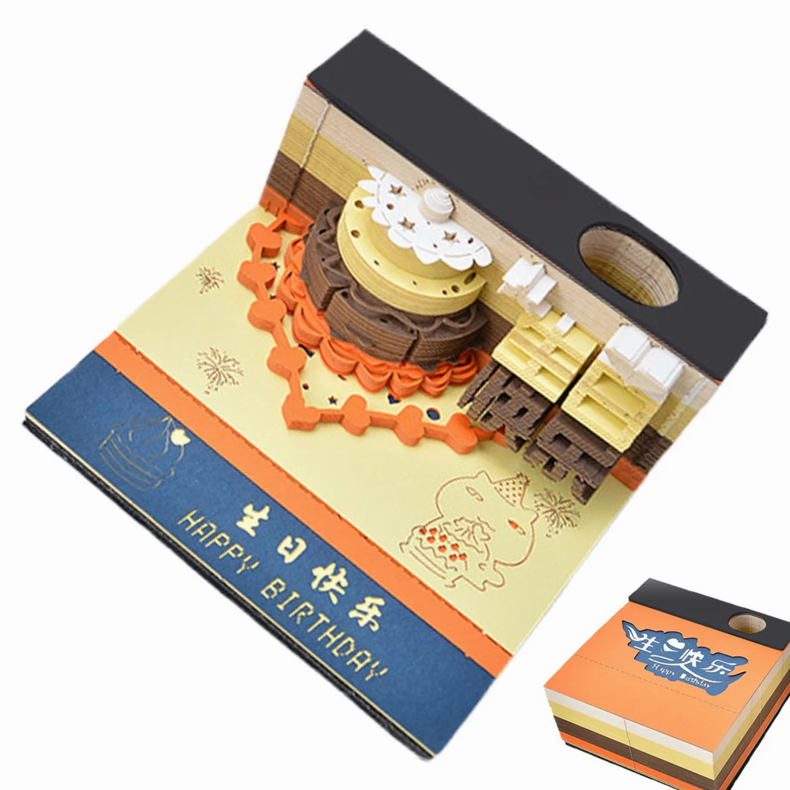 Blocco note 3D, adesivo con motivo vintage, per incisione, multiuso, vintage, per ufficio, Natale, Pasqua, scrivania
