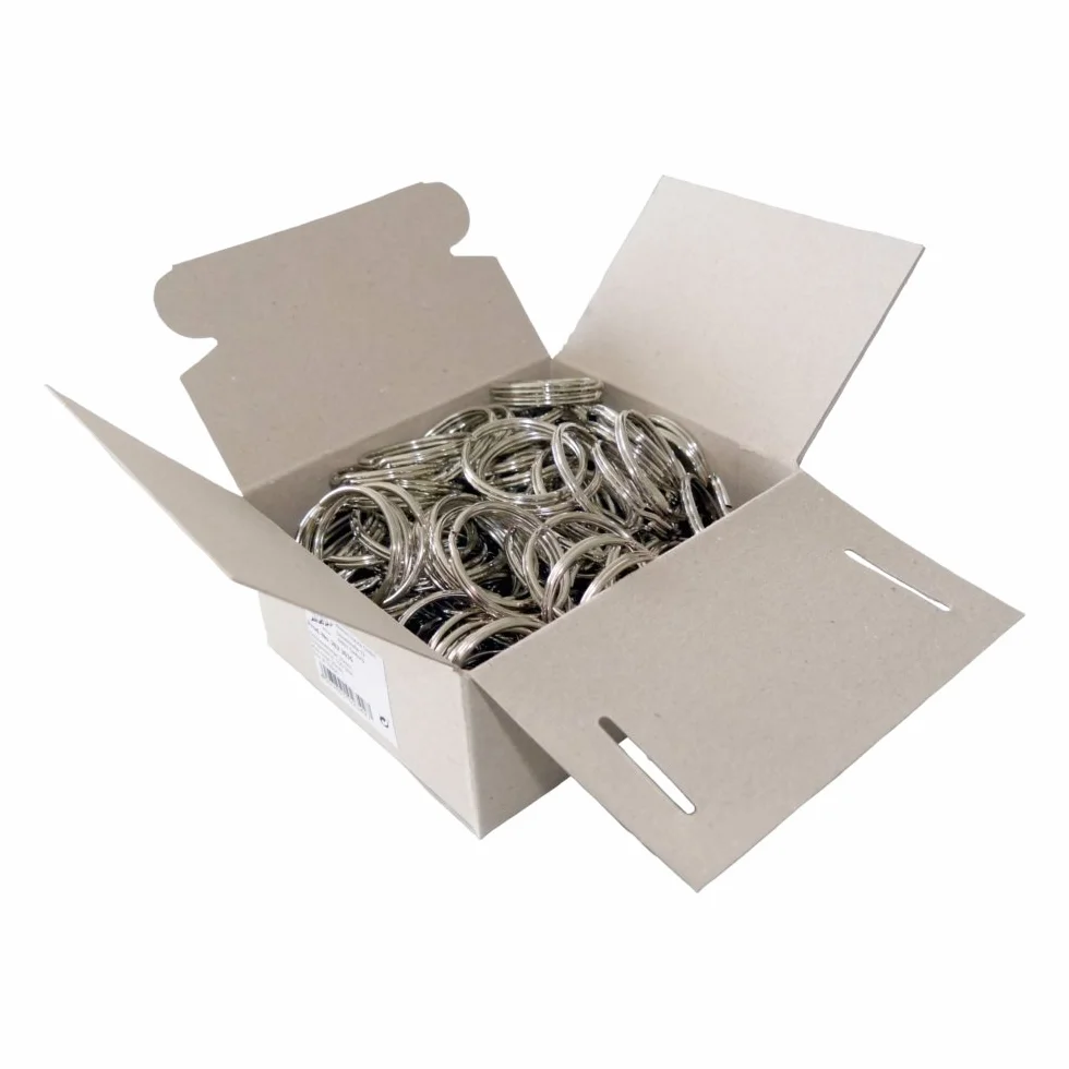 Wedo 2623035 chiavi anelli anelli metallici, diametro: 35 mm, nichelato 100 pezzi, argento