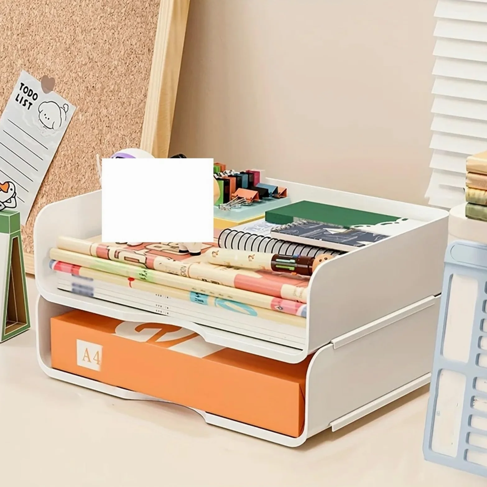 Vassoio Per Lettere Organizer Da Scrivania In Plastica Impilabile 2 Pezzi | Scatole portadocumenti A4, vassoio for lettere, supporto for forniture for ufficio, adatto for tavolo da studio