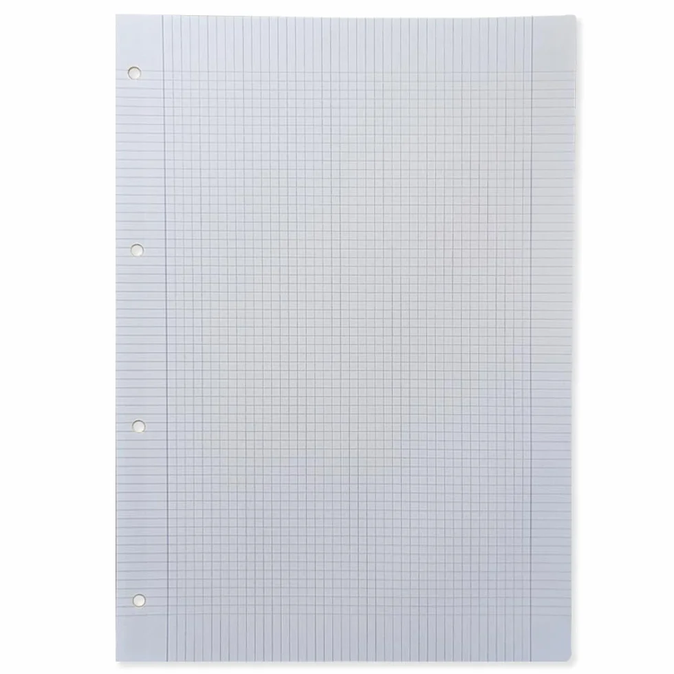 Bm – BeMore Ricambi Bandup A4 Con Banda Rinforzata Rigatura 4F Quadretti 4Mm Con Margini 40 Fogli Carta 90G/Mq