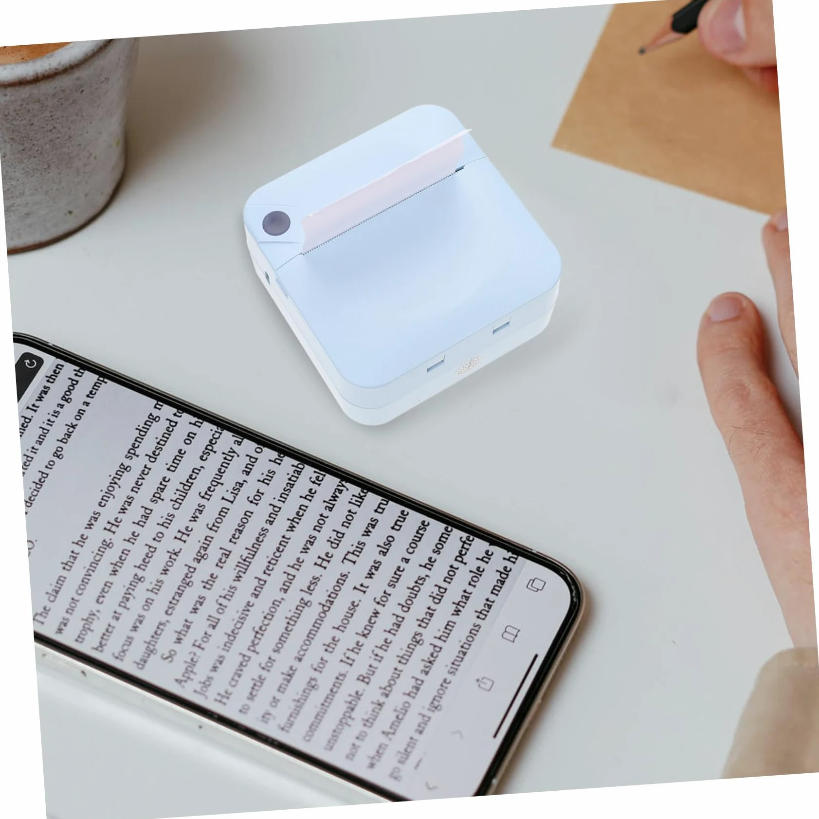 HOMSFOU Stampante Termica Portatile Etichettatrice Leggera in Plastica Ricarica Usb Wireless Per Casa Ufficio Supermercato