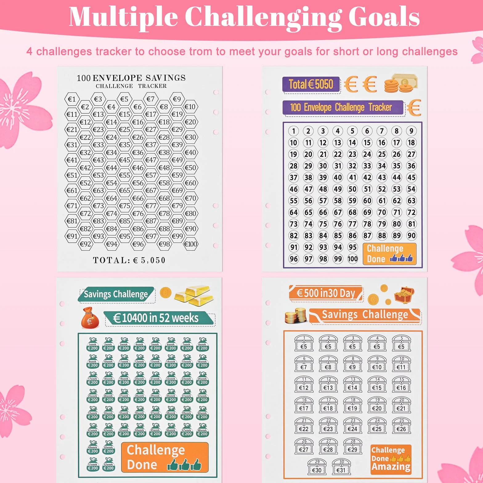 100 Envelope Saving Challenge - Libro Del Risparmio, Risparmio Soldi