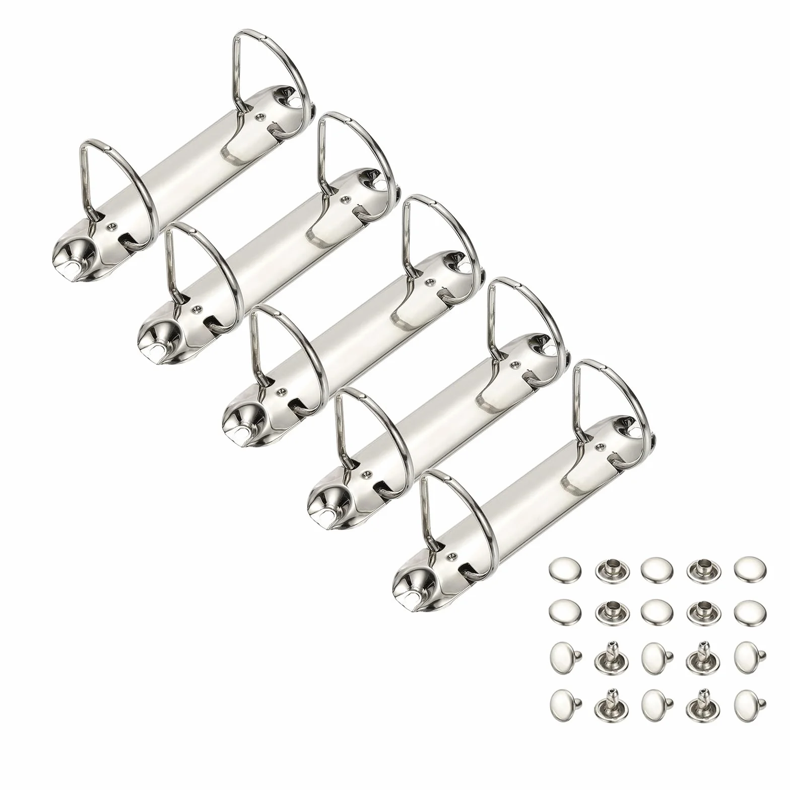 PATIKIL B7 2 Anelli Meccanismi Raccoglitori 5 Set 1.5" Anelli D Sostituzione Raccoglitore Planner 26mm Argento