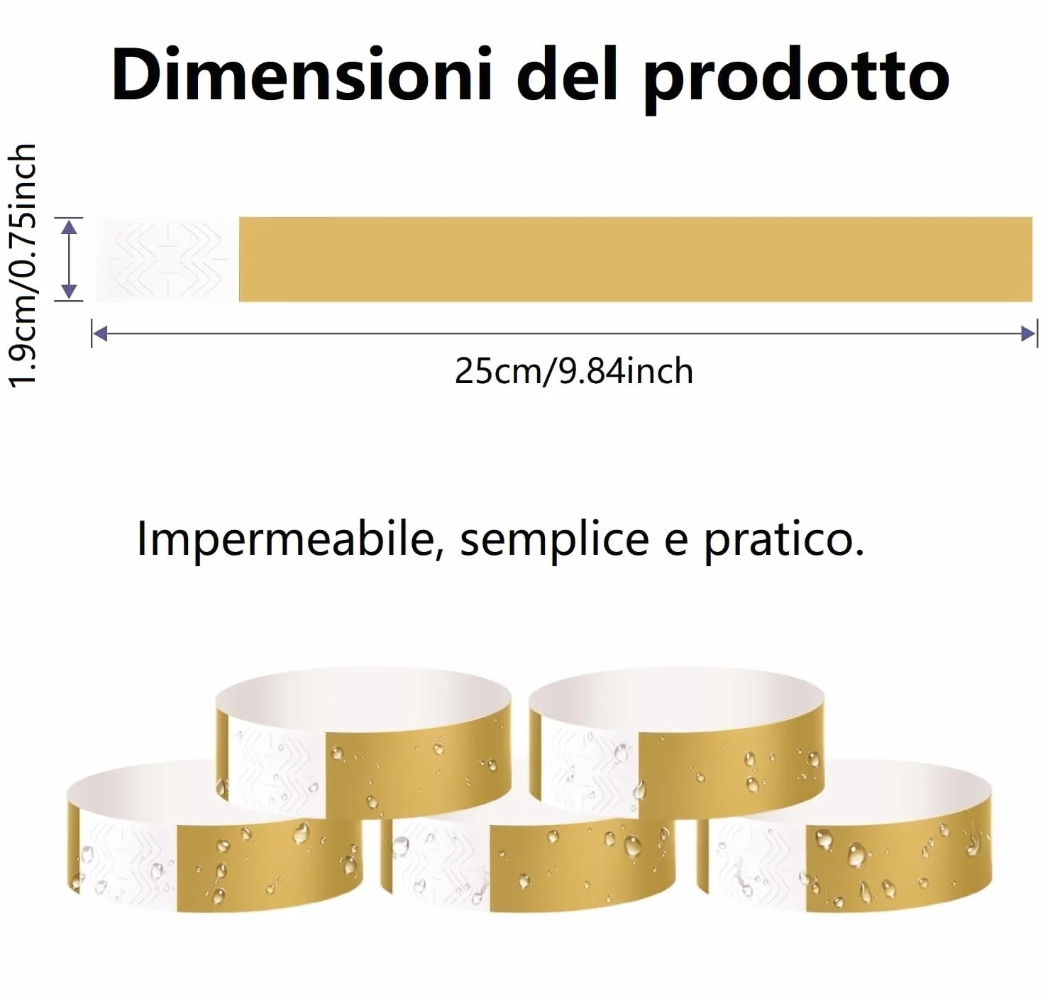Braccialetti Carta Eventi Impermeabili 400 Pezzi Identificazione Discoteca Feste