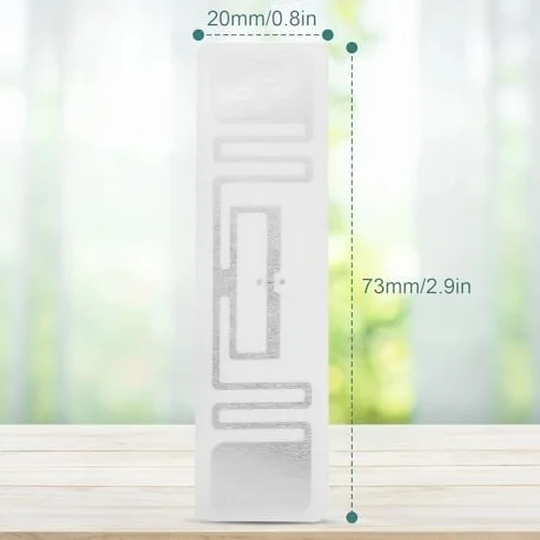 Etichette RFID UHF, 100 Pezzi 73x20mm 860 a 960 MHz UR108 Chip Etichetta di Identificazione Tag Elettronica Riutilizzabile Anti Contraffazione per la Gestione delle Risorse
