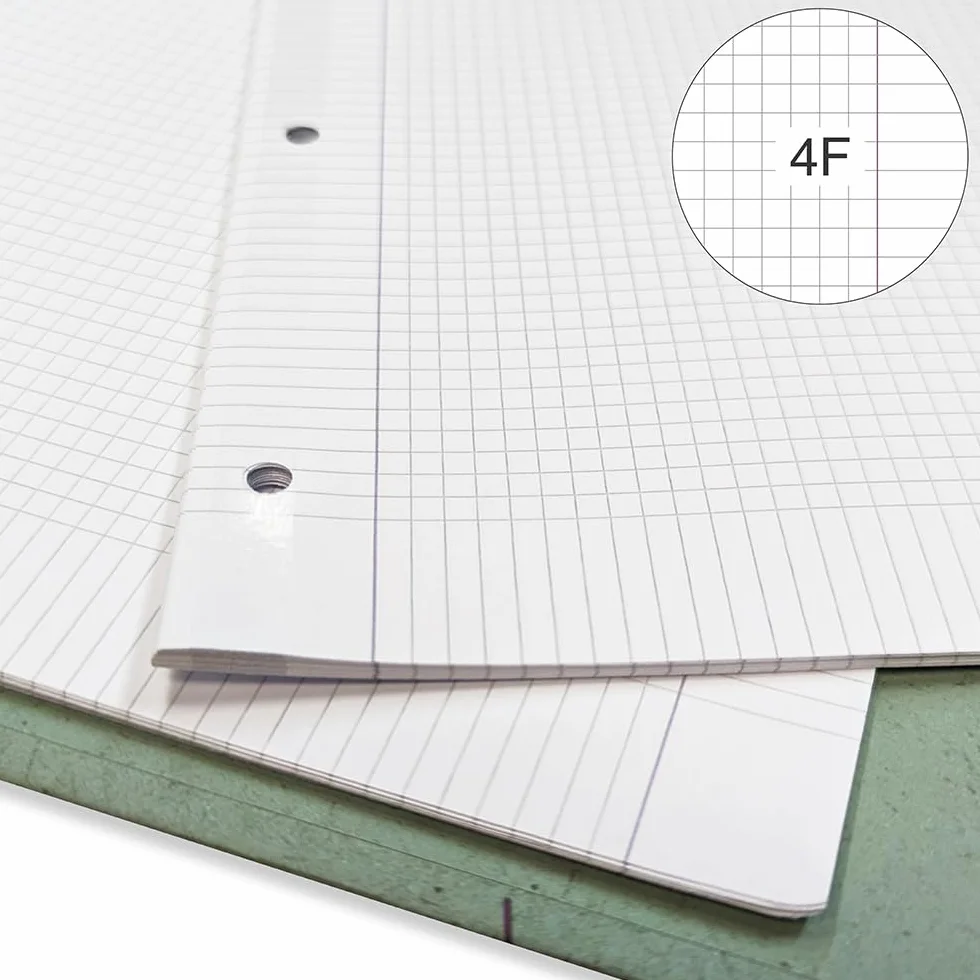 Bm – BeMore Ricambi Bandup A4 Con Banda Rinforzata Rigatura 4F Quadretti 4Mm Con Margini 40 Fogli Carta 90G/Mq