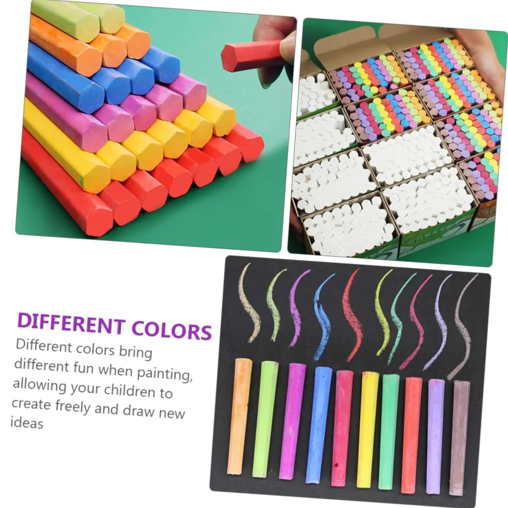 MAGICLULU Gessetti Colorati per Lavoro su Lavagna, Forma Esagonale, 3 Confezioni, per Scuola e Casa
