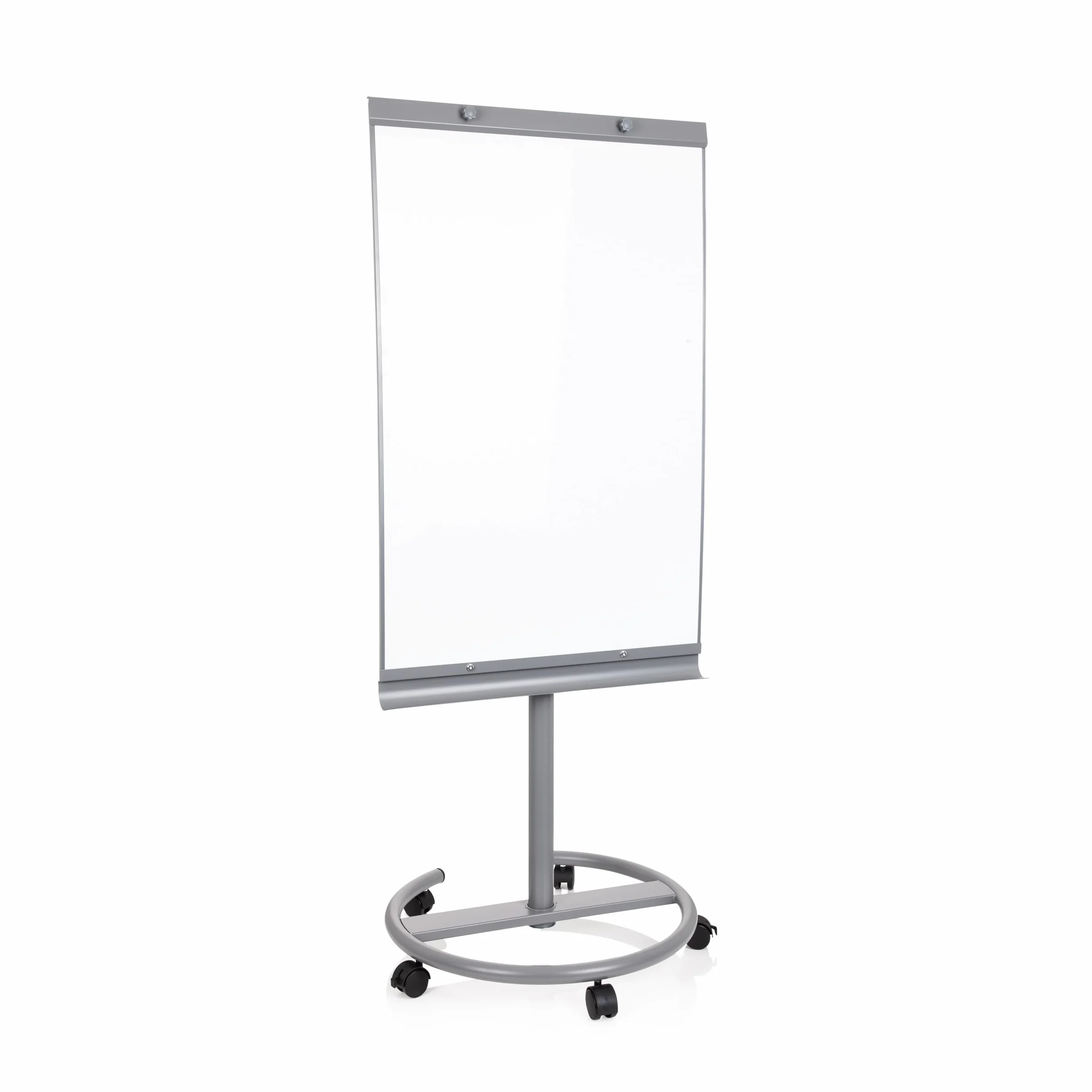 HJH Office 830023 - Lavagna mobile 2 in 1, con supporto, regolabile in altezza e inclinabile, 93,5 x 63 cm, colore: Argento