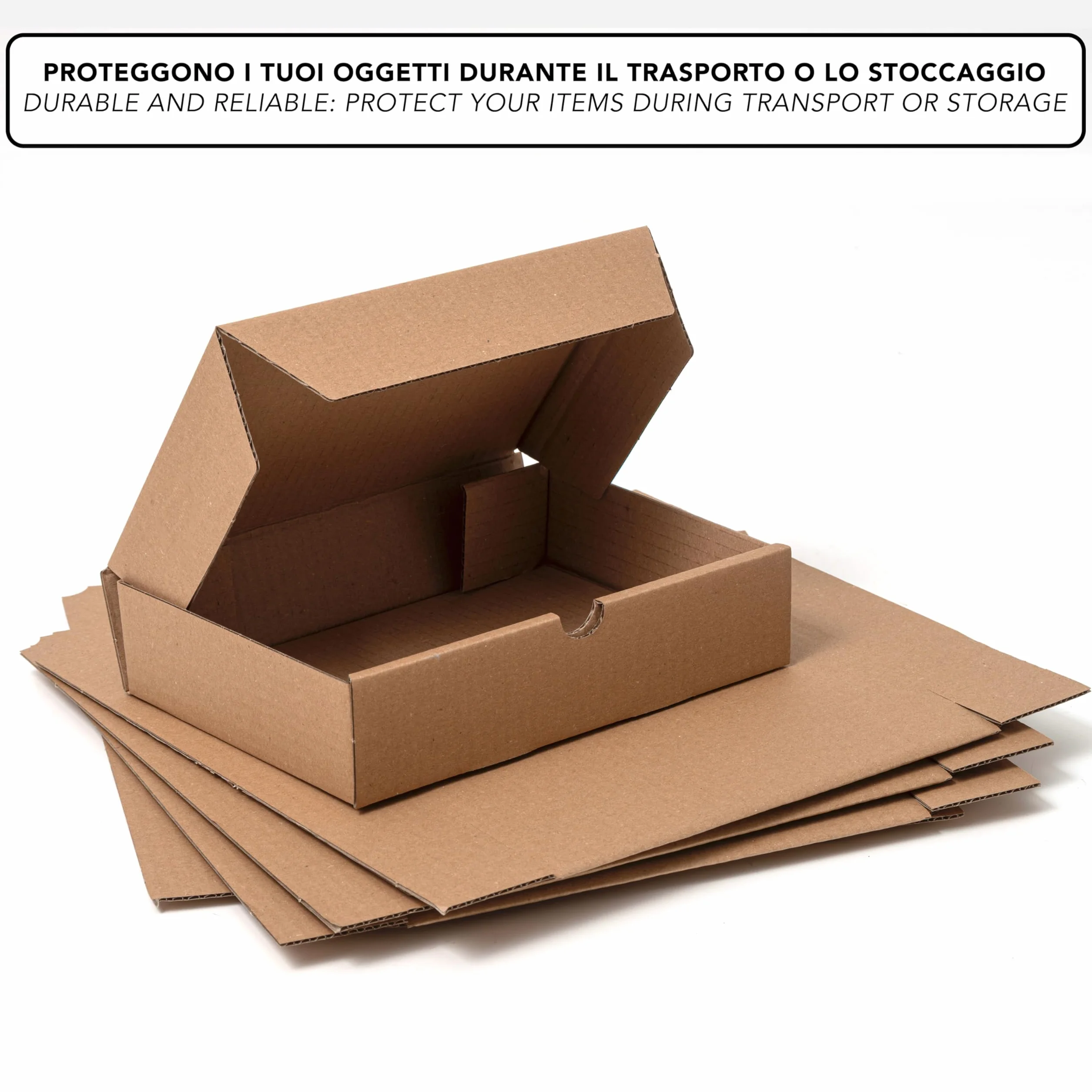 IPEA Scatole di Cartone Piatte 21 x 15 x 5 cm 10 Pezzi Made in Italy