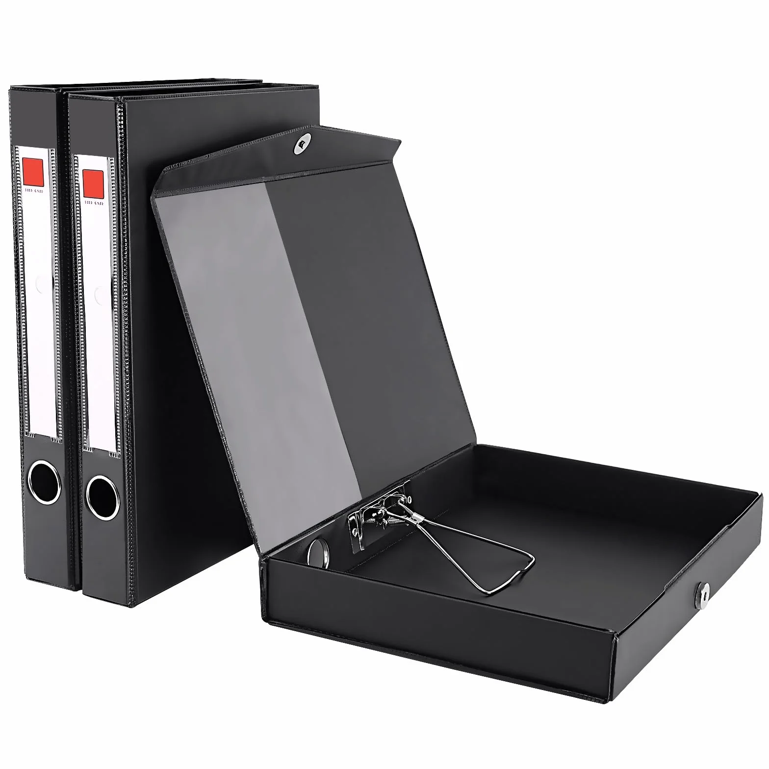 3PCS Scatola Archivio A4 con Coperchio, Dorso da 45mm, per Ufficio | A4 Scatola Archivio, Scatola per Documenti Archivio, Cartella Portaprogetti Scatole per ufficio, Scuole (Nero)