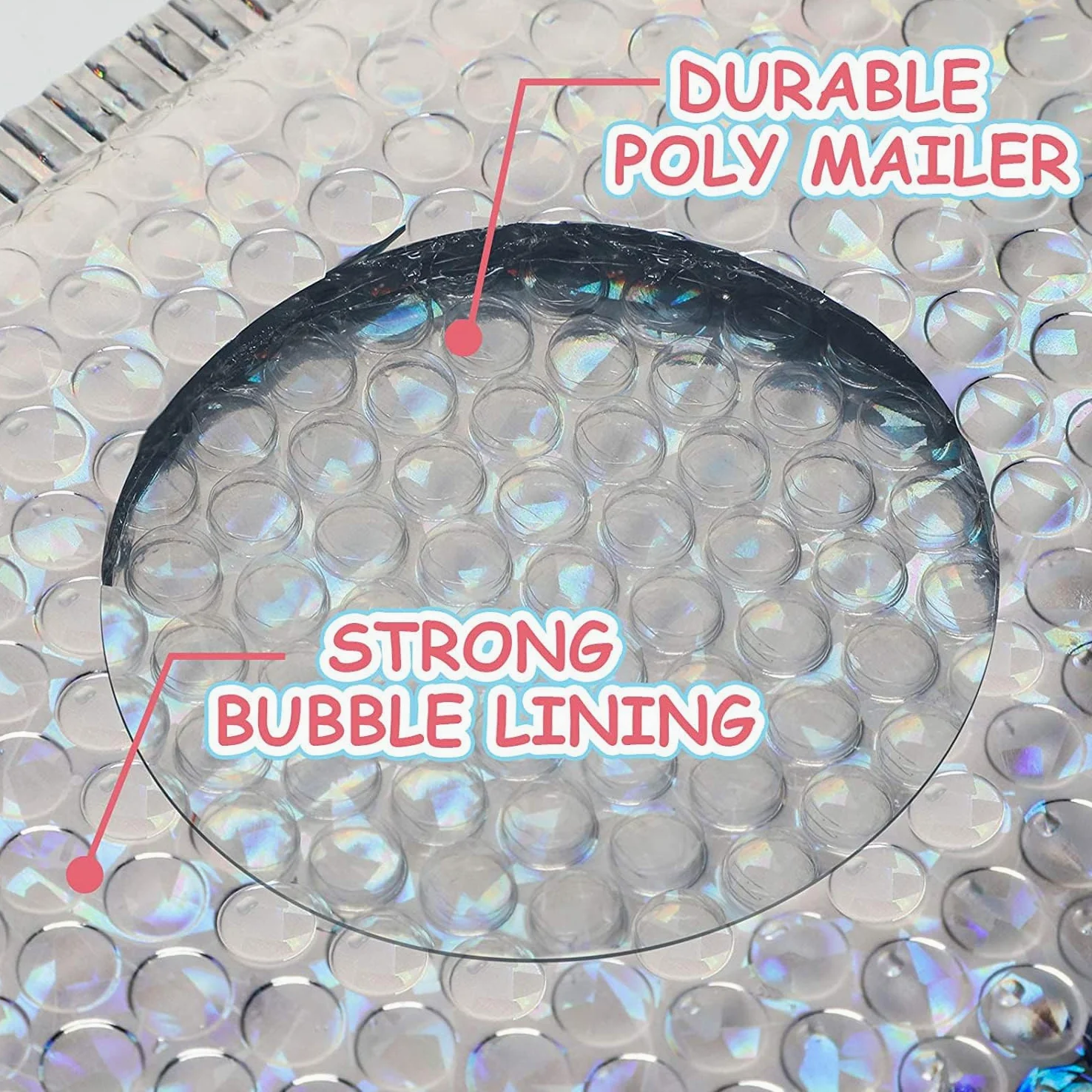 100pcs Bubble Mailer Pacchetto di consegna olografico Imballaggio Borse di spedizione per imballare Prodotti Forniture per piccole imprese Buste-black,18 * 23cm