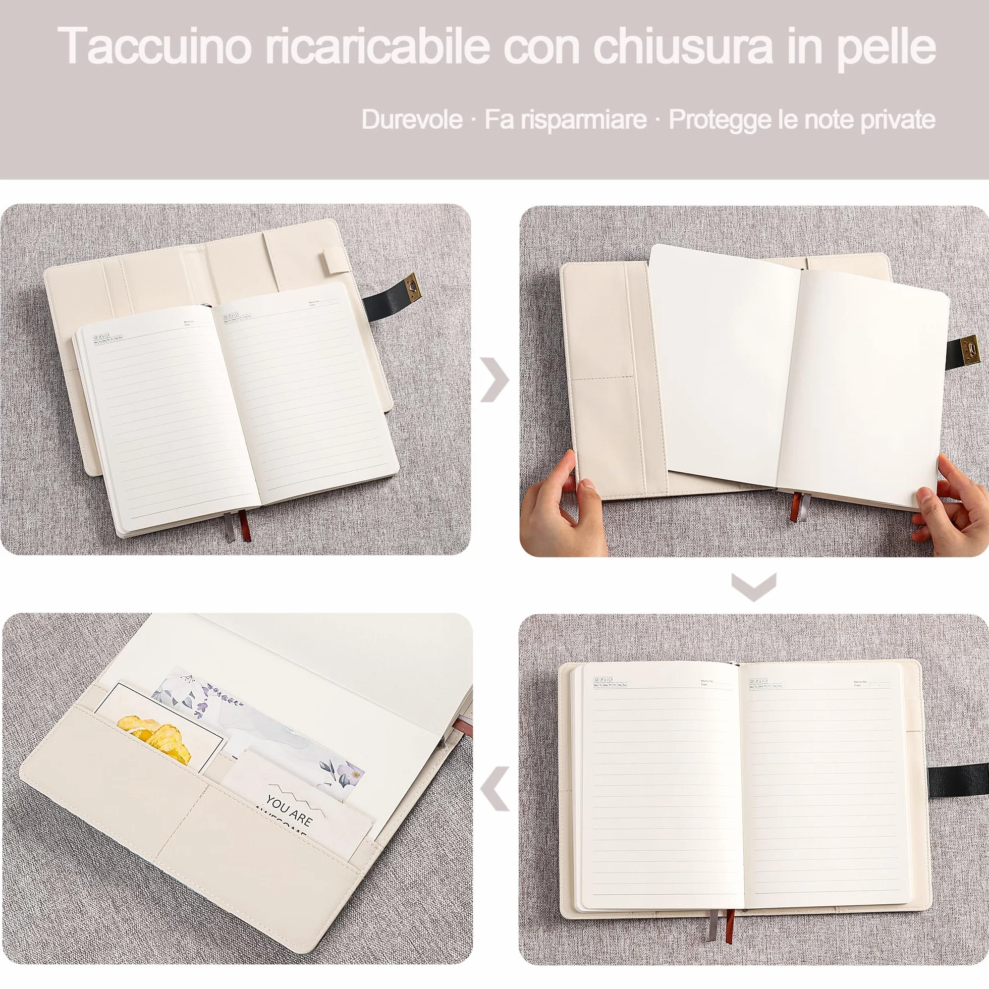 Taccuino con Lucchetto a Combinazione A5 244 Pagine a Righe Diario Segreto Copertina in Similpelle