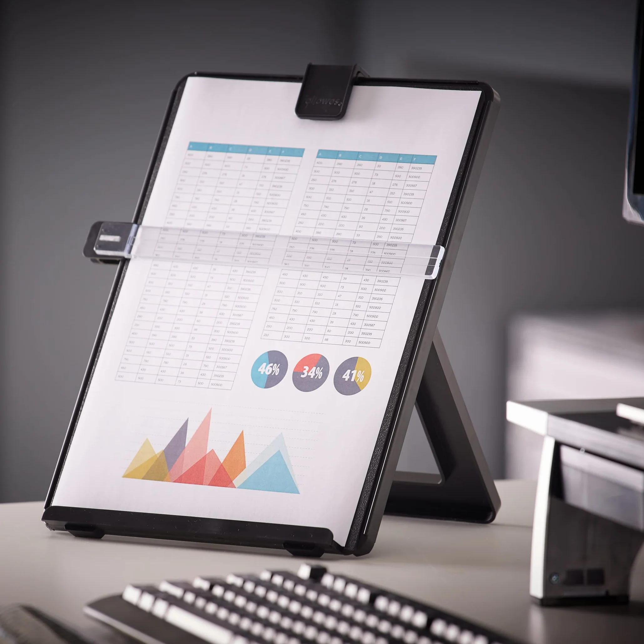 Fellowes leggio regolabile nero con righello