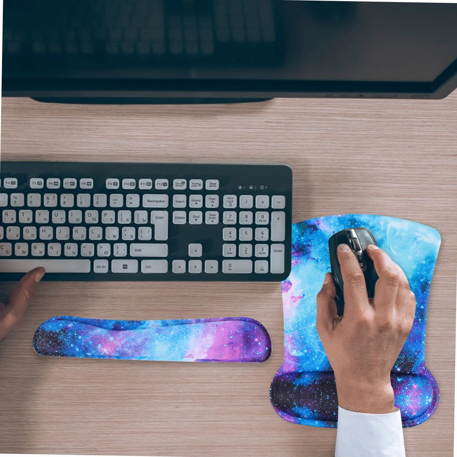 Artibetter Tappetino Mouse Ergonomico Poggiapolsi Per Tastiera in Memory Foam Per Casa e Ufficio Di Supporto Per Mouse e Polso Per Laptop e Utilizzo Computer