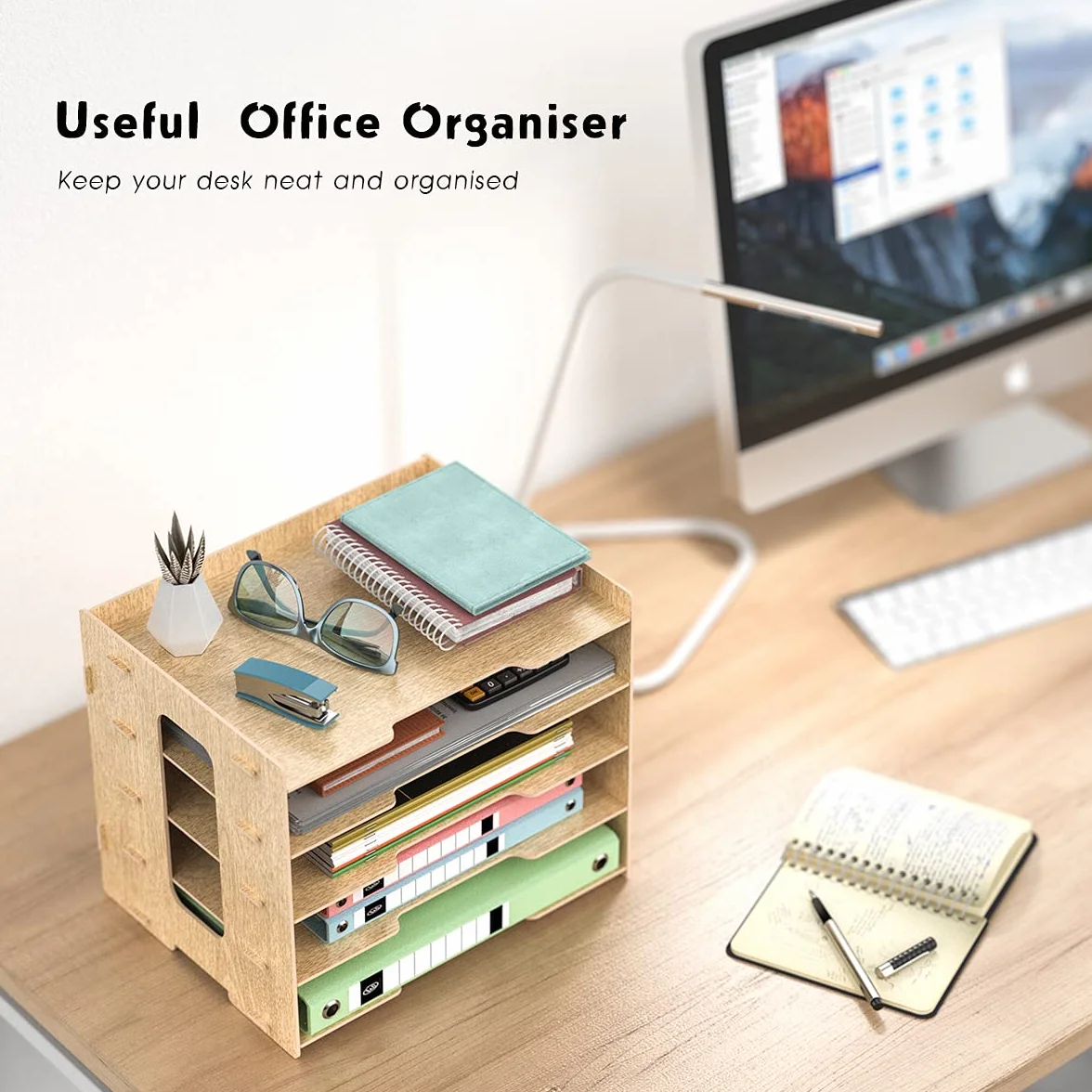 Porta Documenti da Scrivania in Legno – Organizzatore Ufficio e Studio