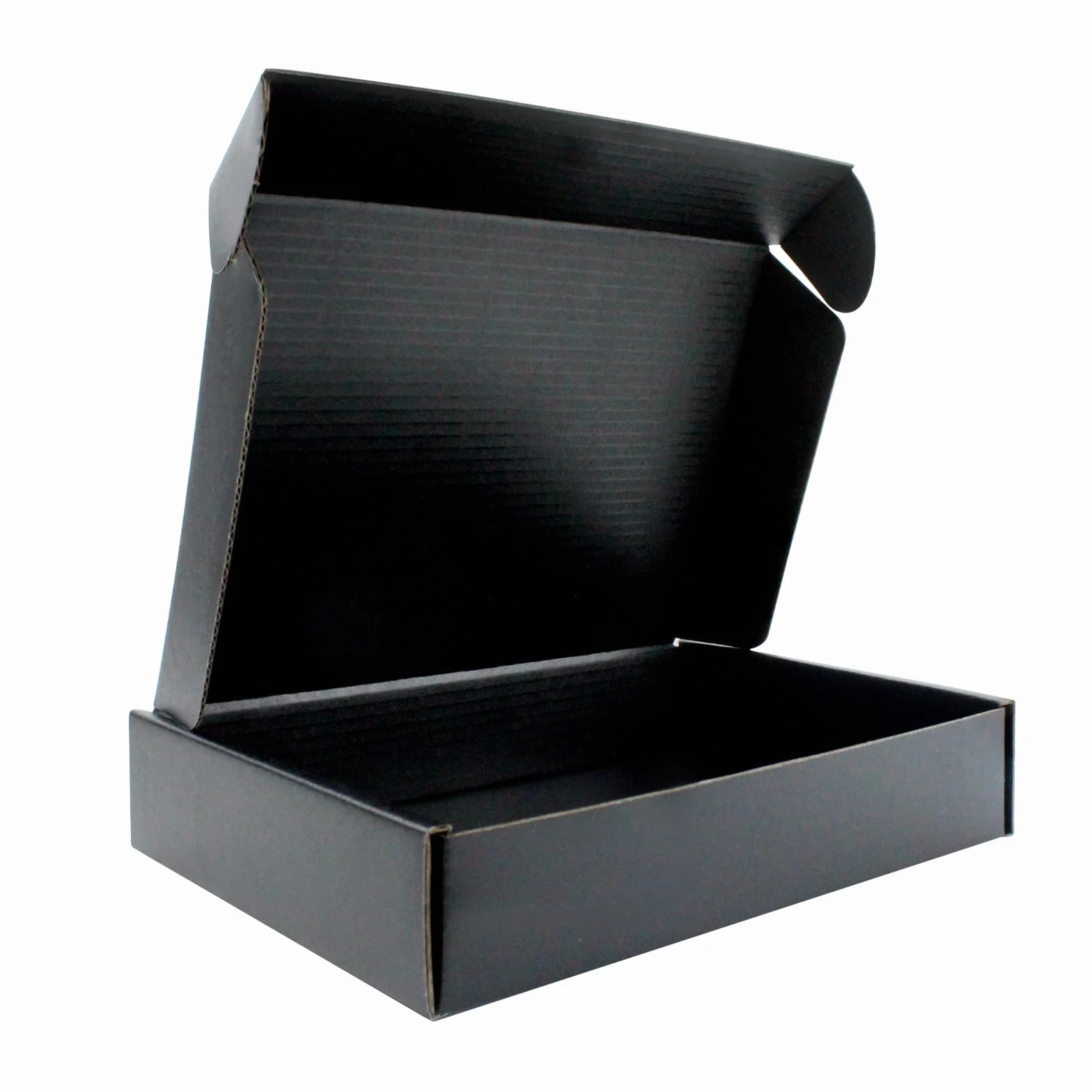 20 x 14 x 4 cm Scatola postale pieghevole nera – cartone riciclabile – nero dentro e fuori – per gioielli, cioccolatini, hobby creativi e regali – confezione da 25