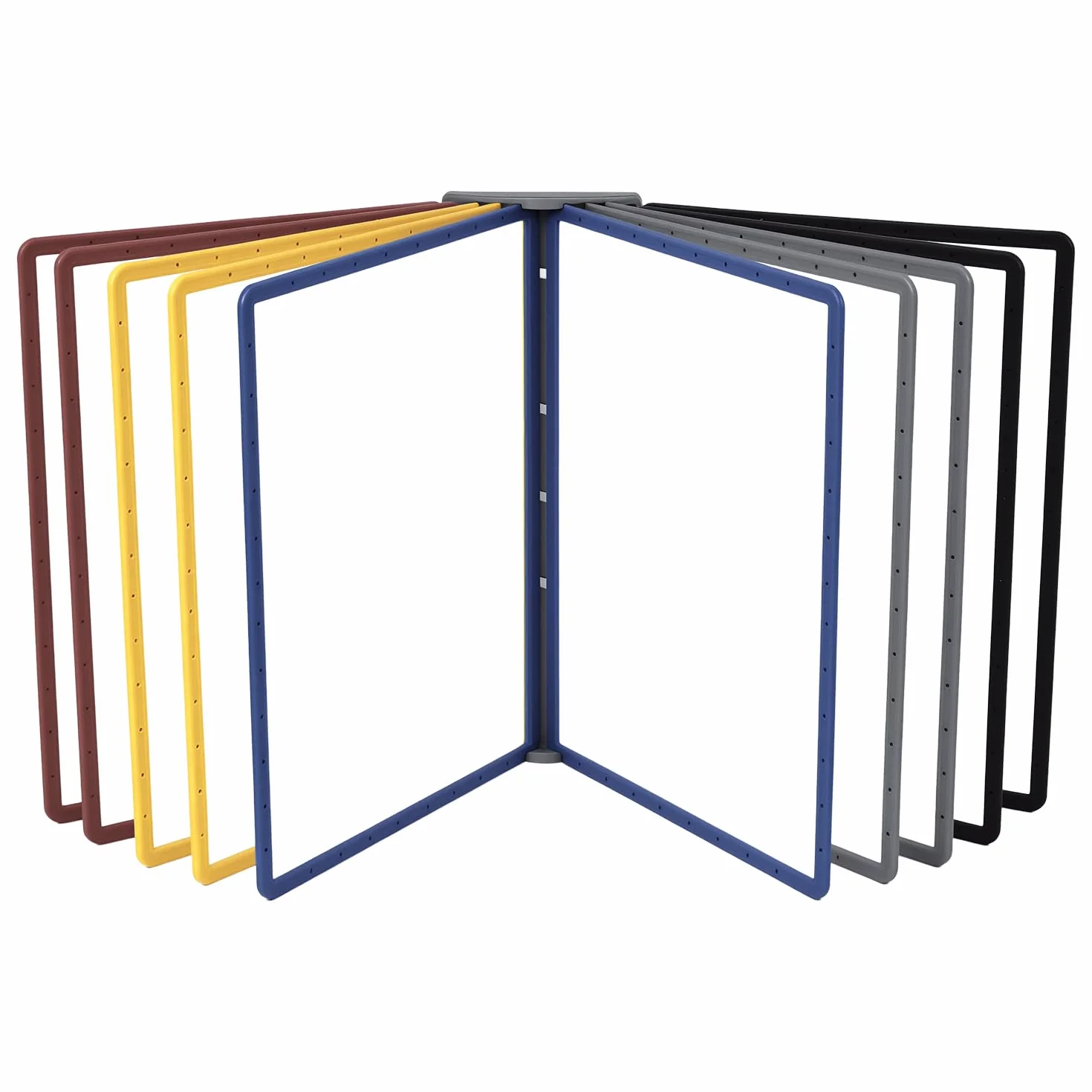 QWORK® Porta documenti da parete magnetico, 10 pannelli A4 neri, con piastra magnetica e viti per 2 metodi di installazione