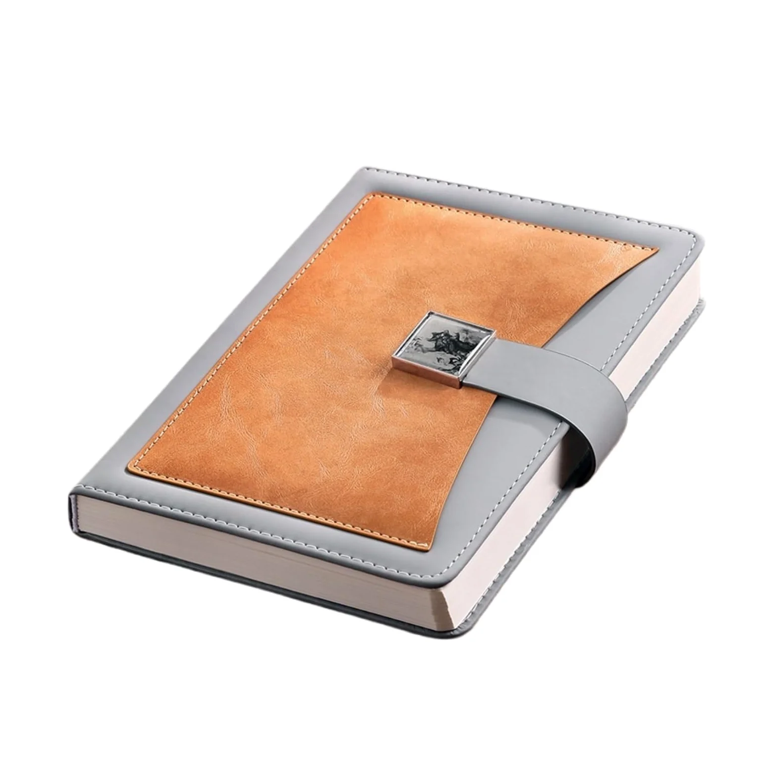 Bloc-Notes Bloc-Notes Quaderno Spesso Formato A5 con Chiusura A Scatto E Pagine Interne A Righe, Diario di Viaggio cancelleria per Ufficio(Grey)