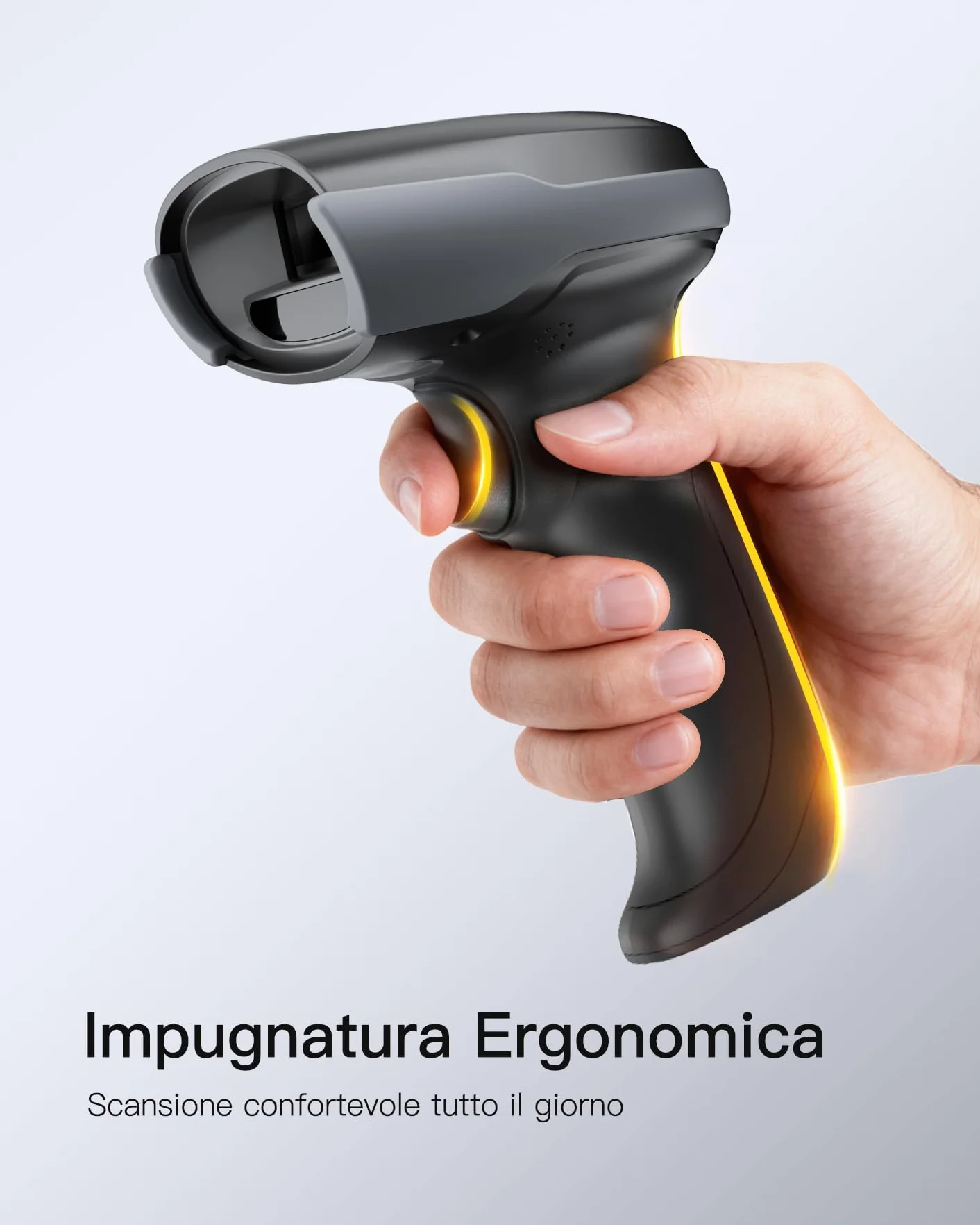 Inateck Lettore Codice a Barre Wireless 1MP 2D QR, Barcode Scanner Bluetooth con Base di Ricarica, 2 x 2000mAh Batterie Sostituibili per Magazzino, Logistica e Inventario